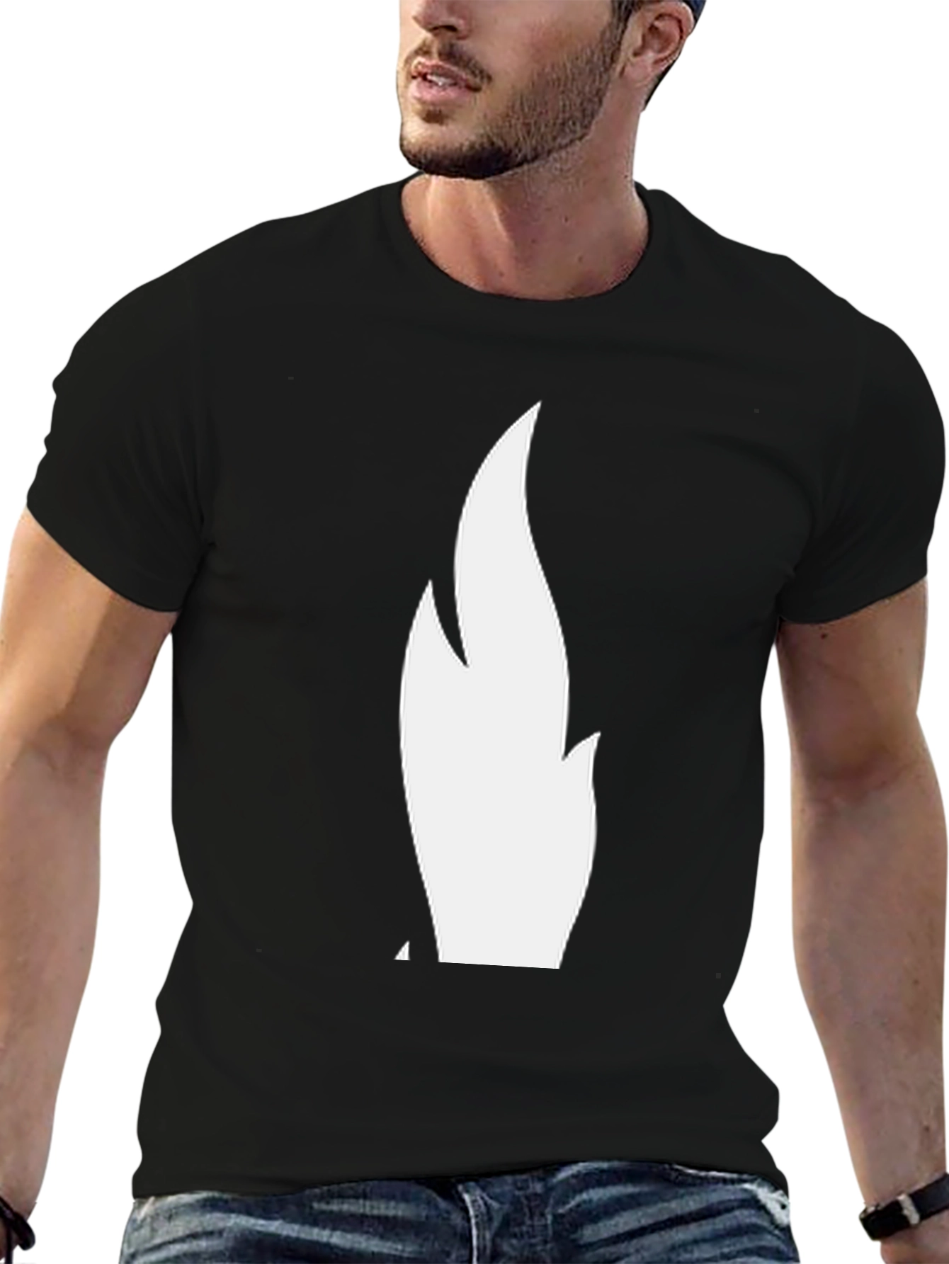 Black Flame Graphic Black T-Shirt view 6