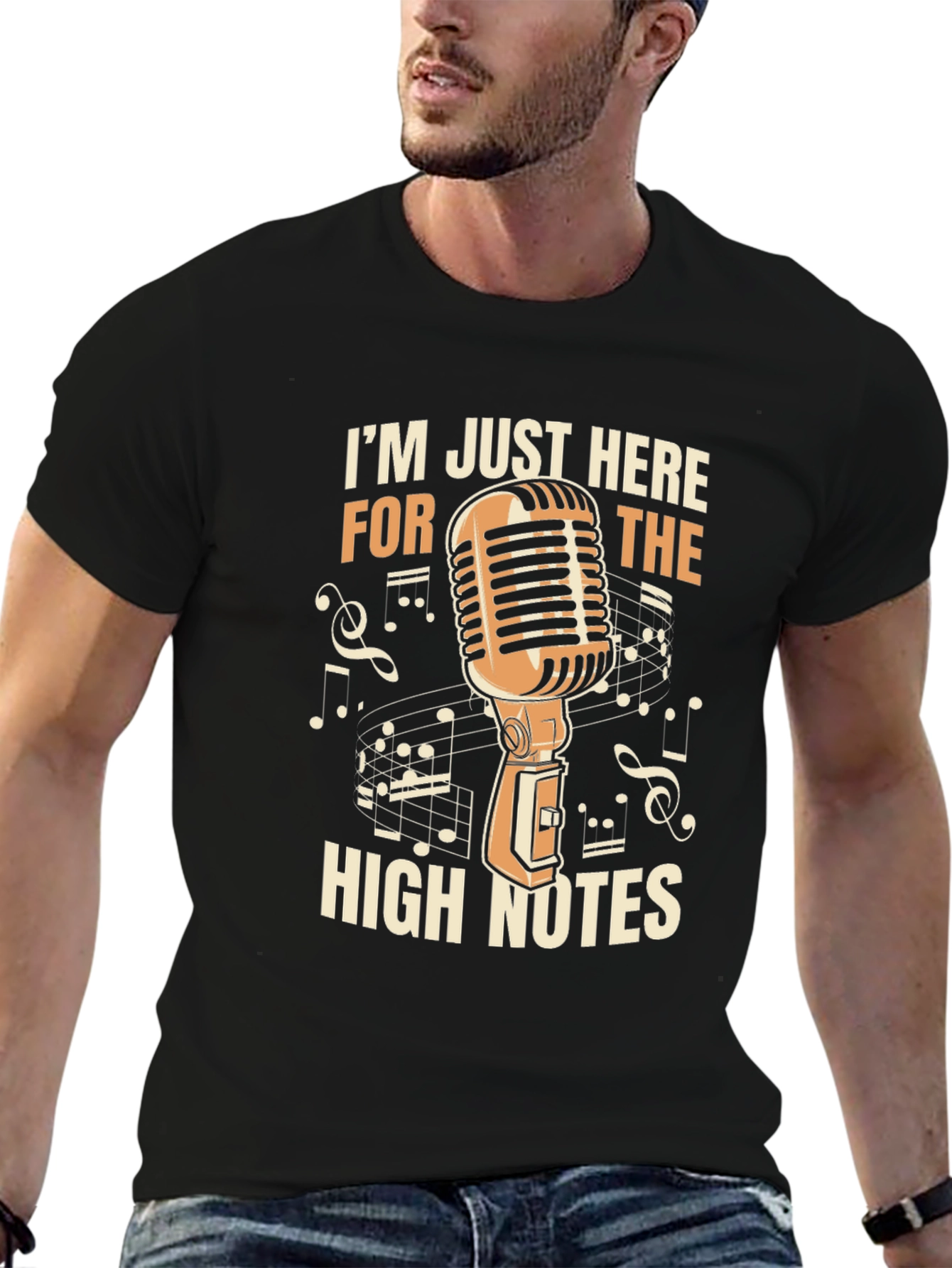 Black I'm Just Here for the High Notes T-Shirt view 6