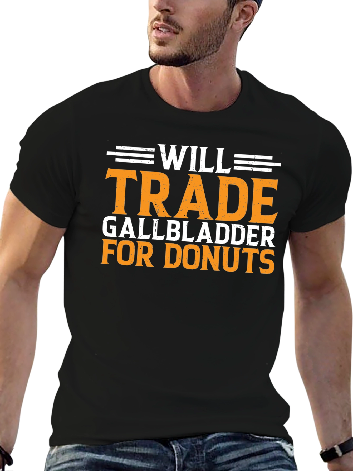 Black Will Trade Gallbladder for Donuts Graphic T-Shirt view 6
