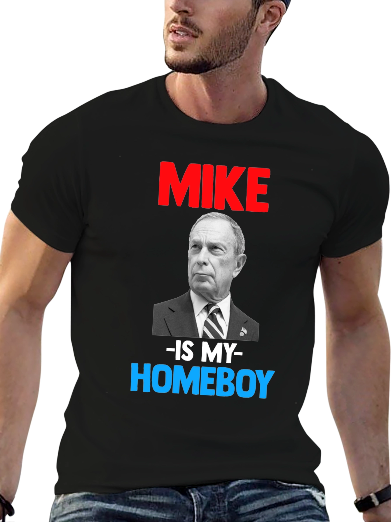 Black Mike Bloomberg Is My Homeboy T-Shirt view 6