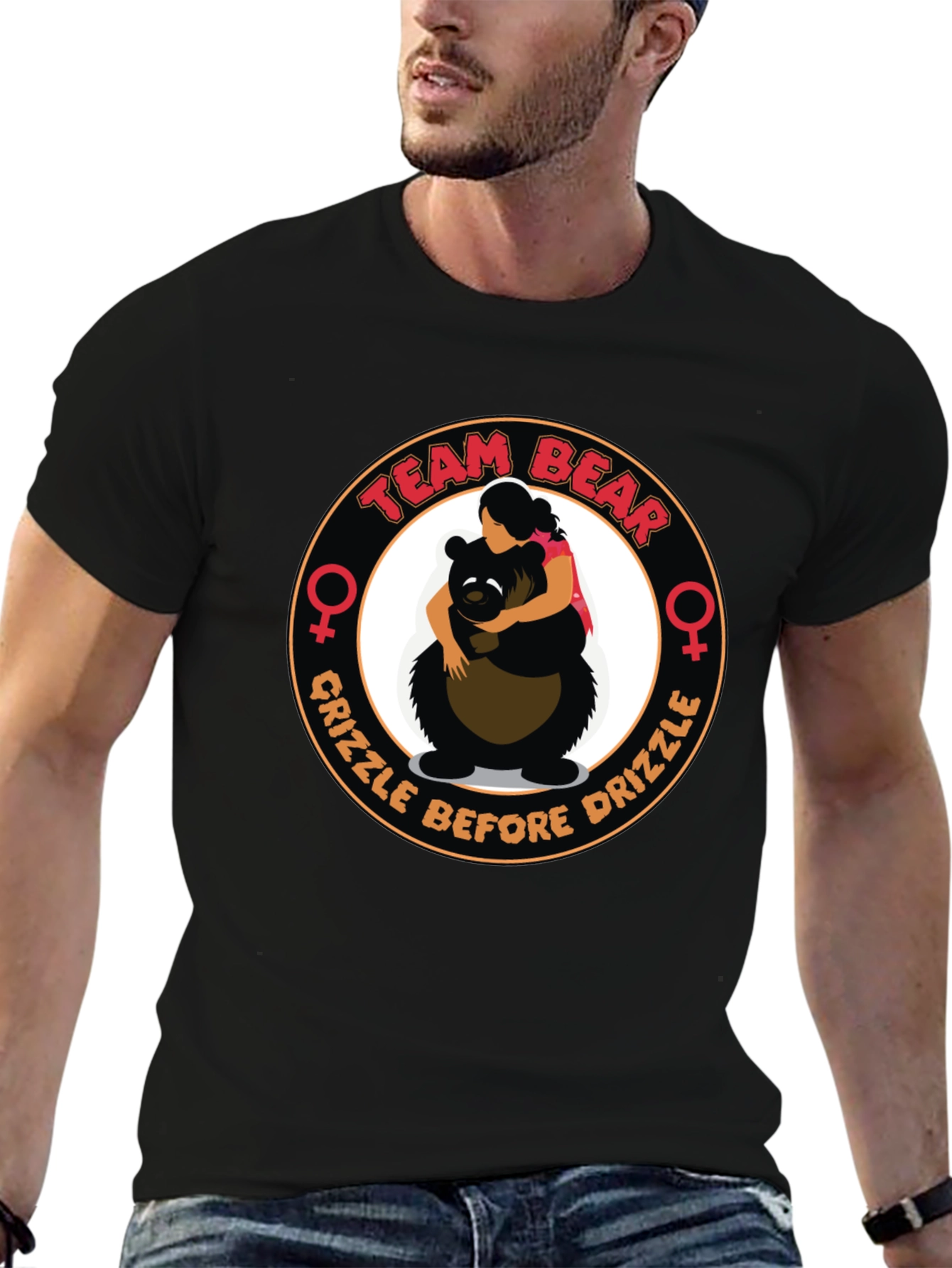 Black Team Bear T-Shirt - Grizzle Before Drizzle view 6