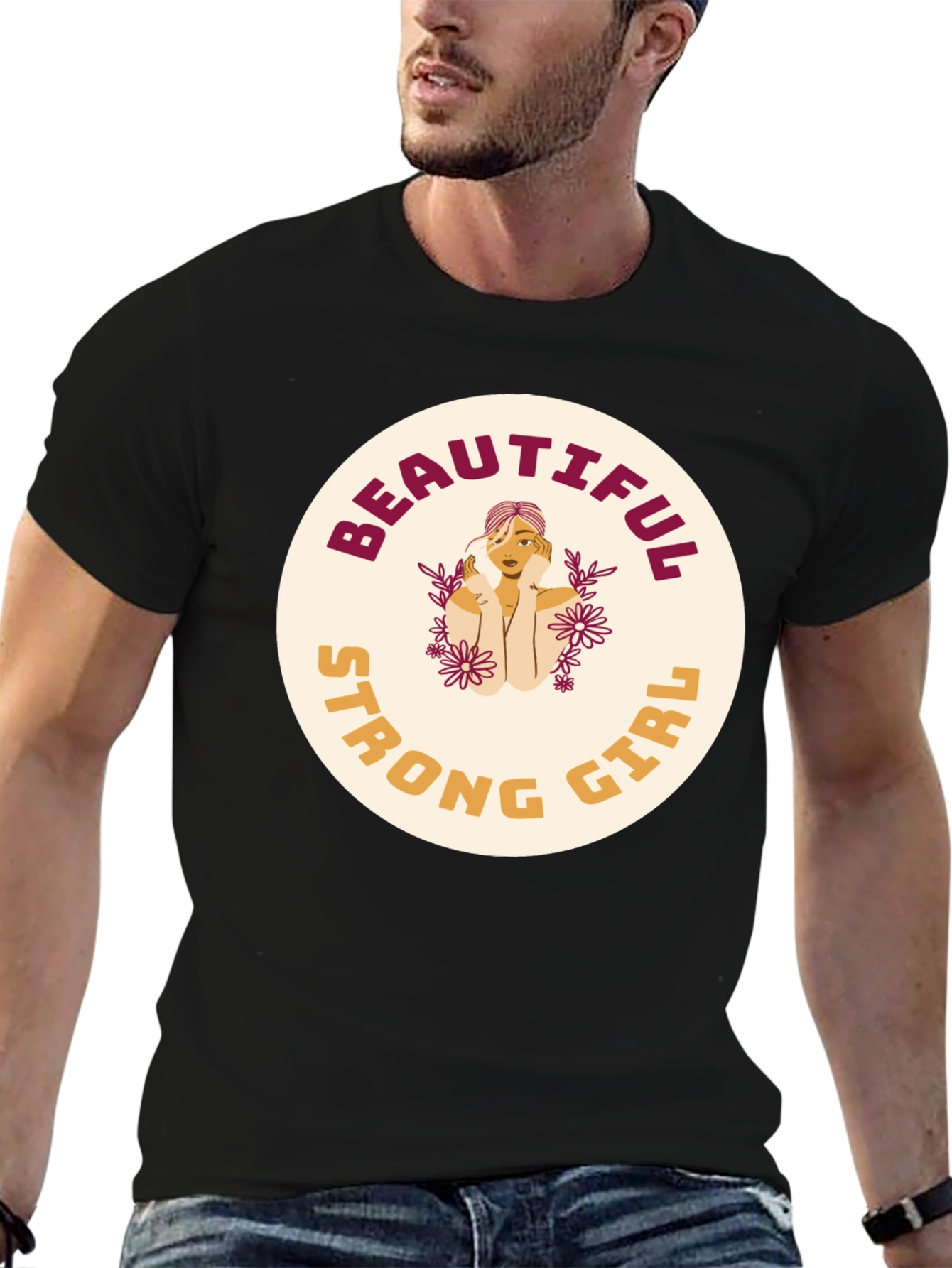 Black Beautiful Strong Girl Graphic Tee view 6