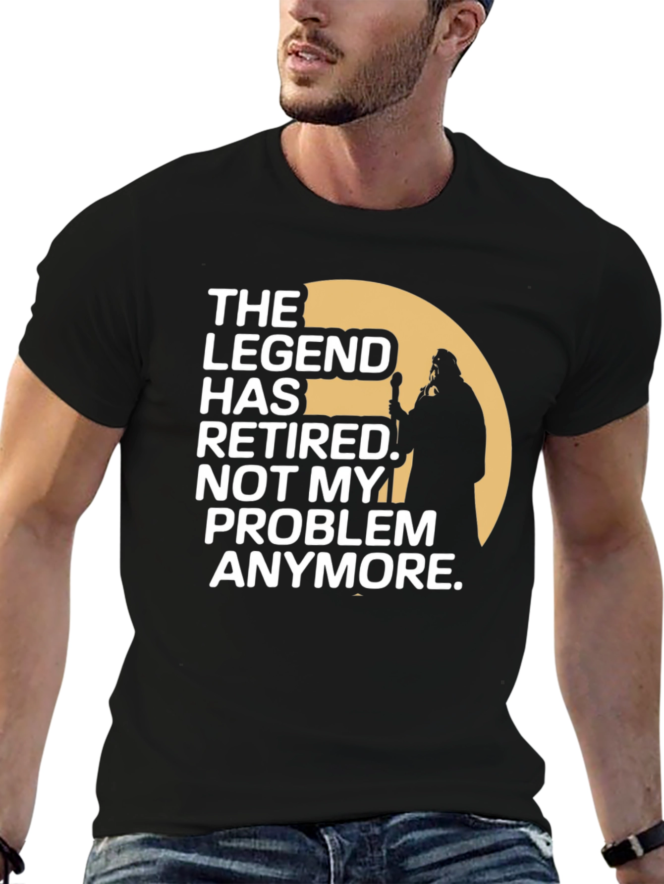 Black The Legend Has Retired Graphic T-Shirt view 6