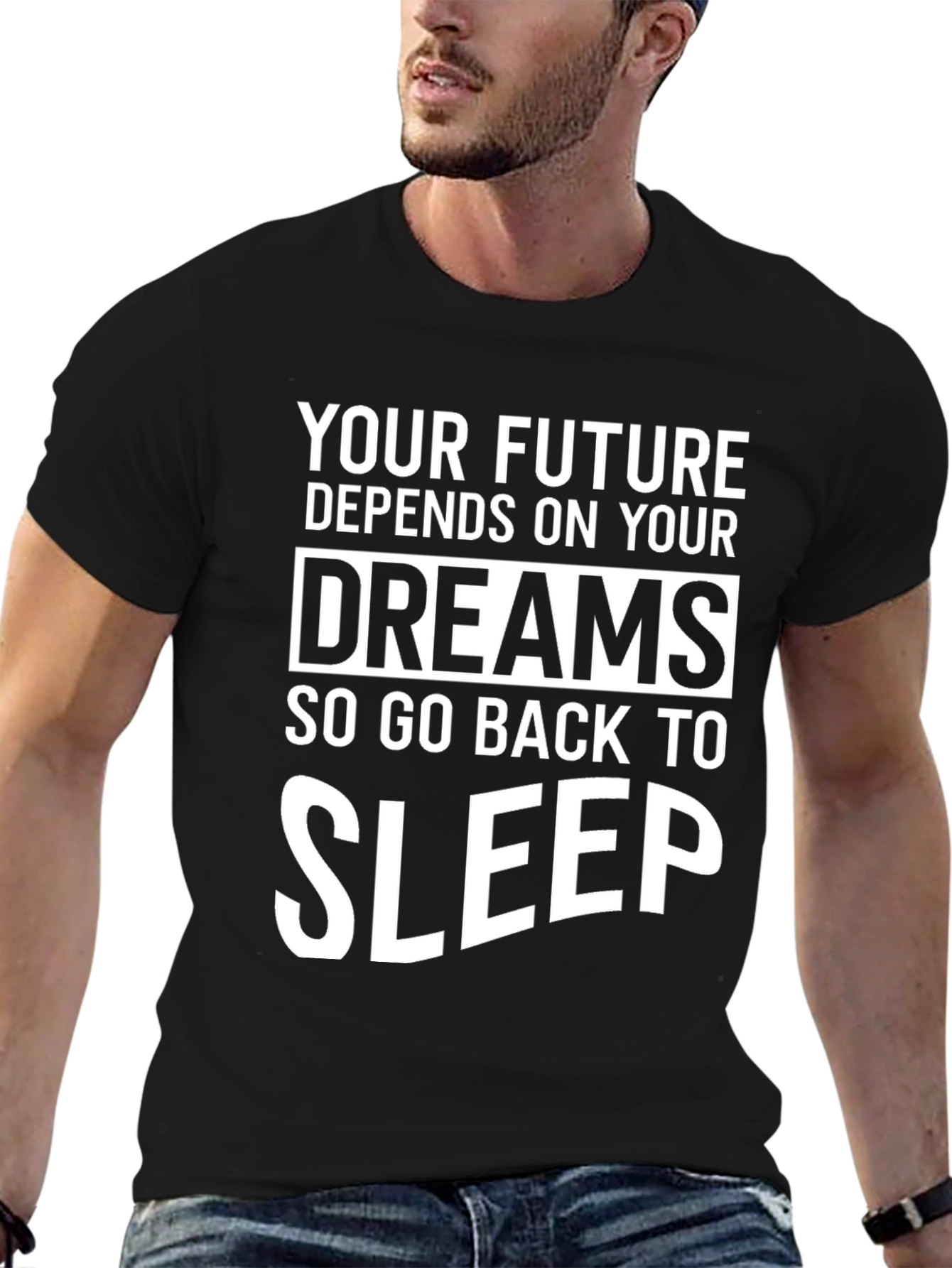 Black Funny Dreams Sleep Graphic Tee view 6