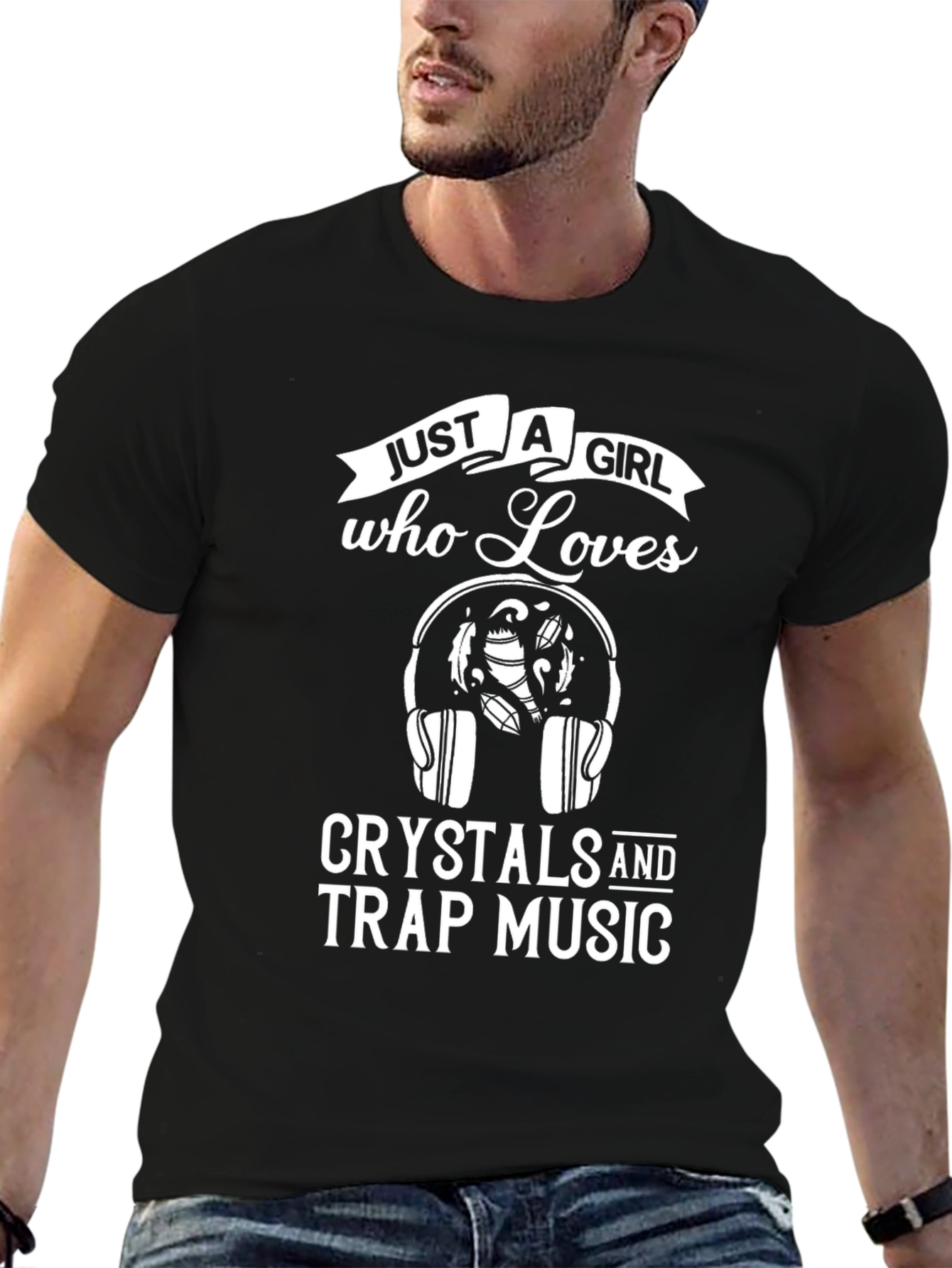 Black Crystals & Trap Music T-Shirt - Girl Who Loves Design view 6