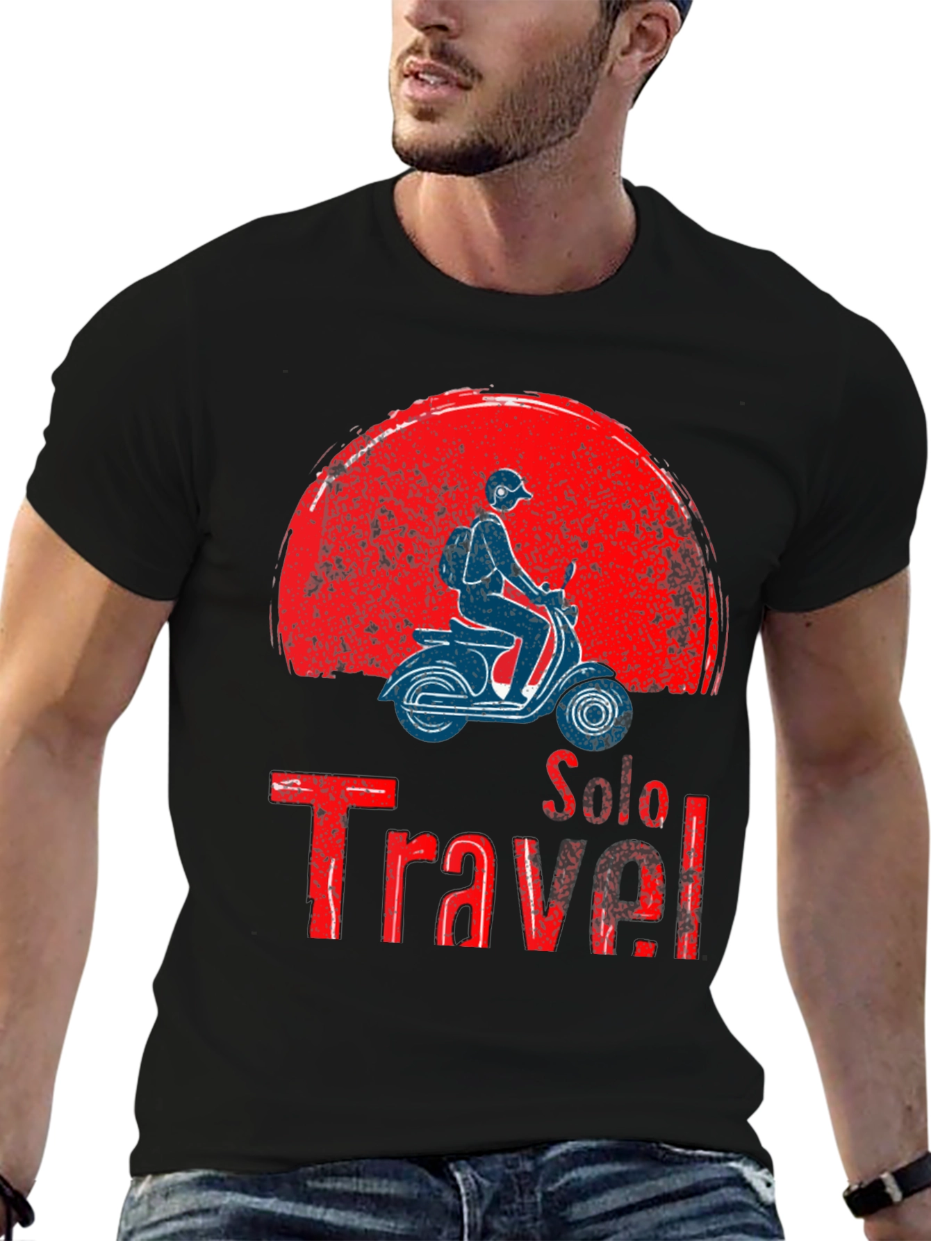 Solo Travel Graphic T-Shirt - Scooter Design - 6