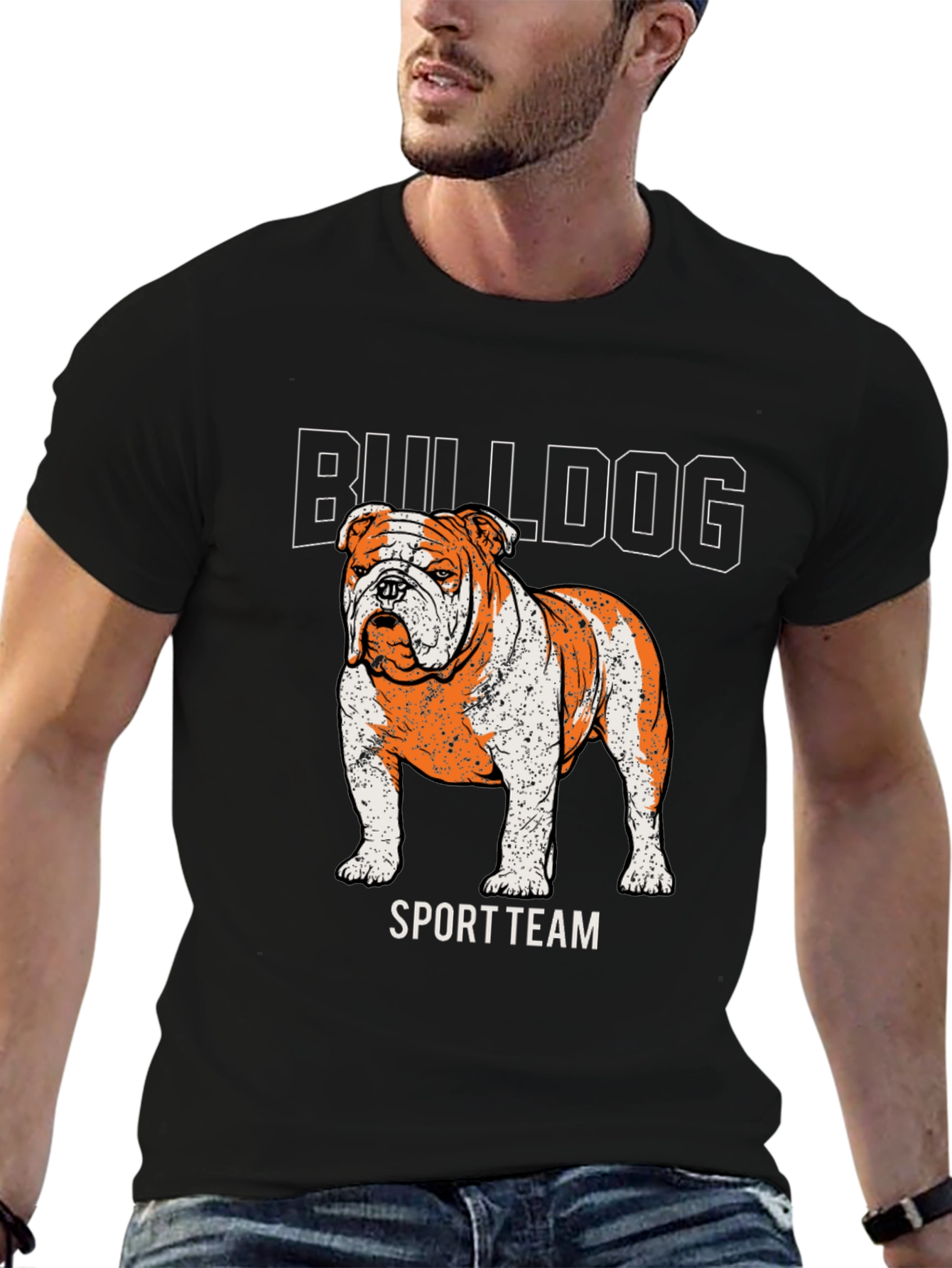 Black Bulldog Sport Team Graphic Tee - Black view 6