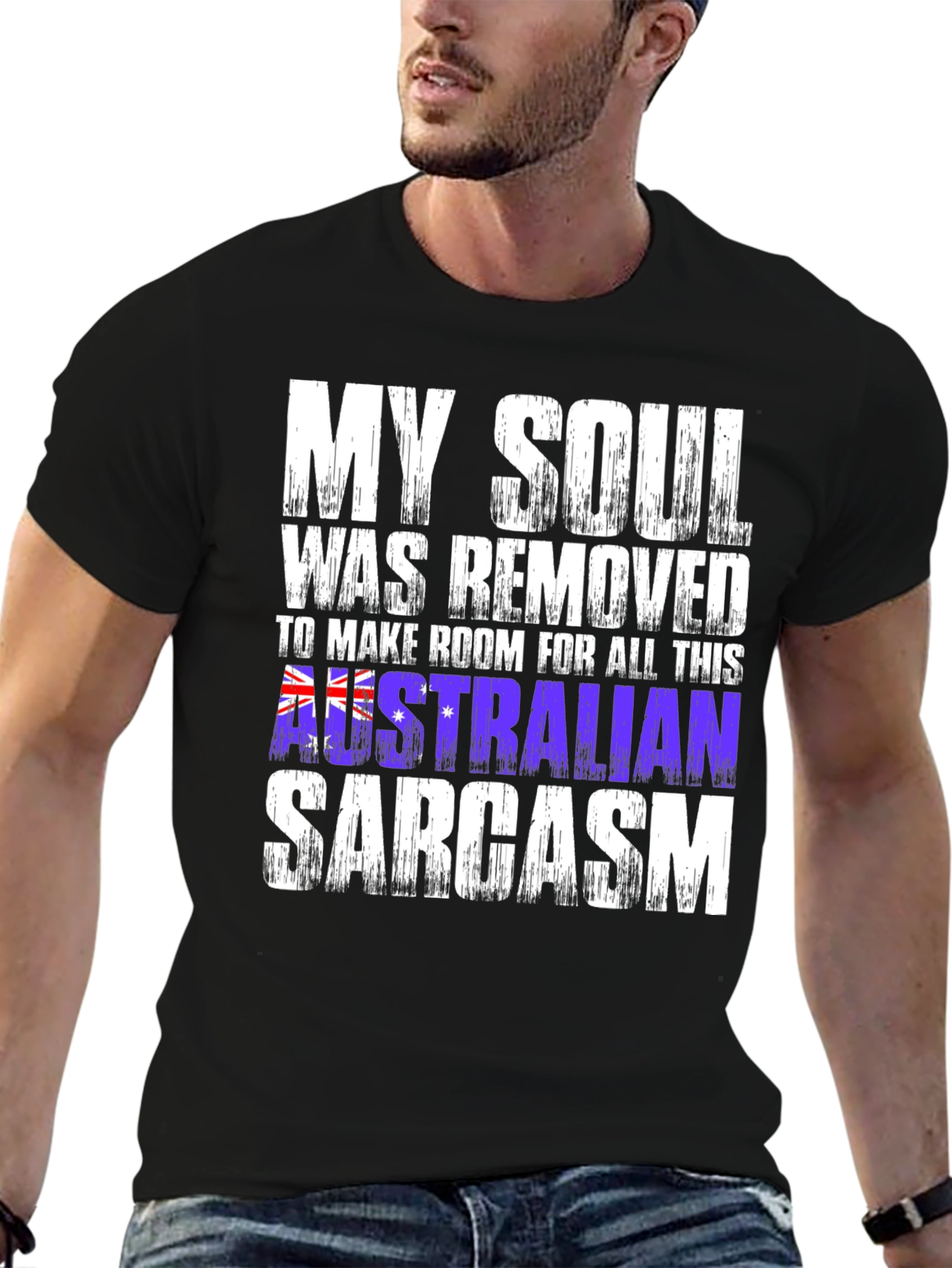 Black Funny Australian Sarcasm T-Shirt view 6