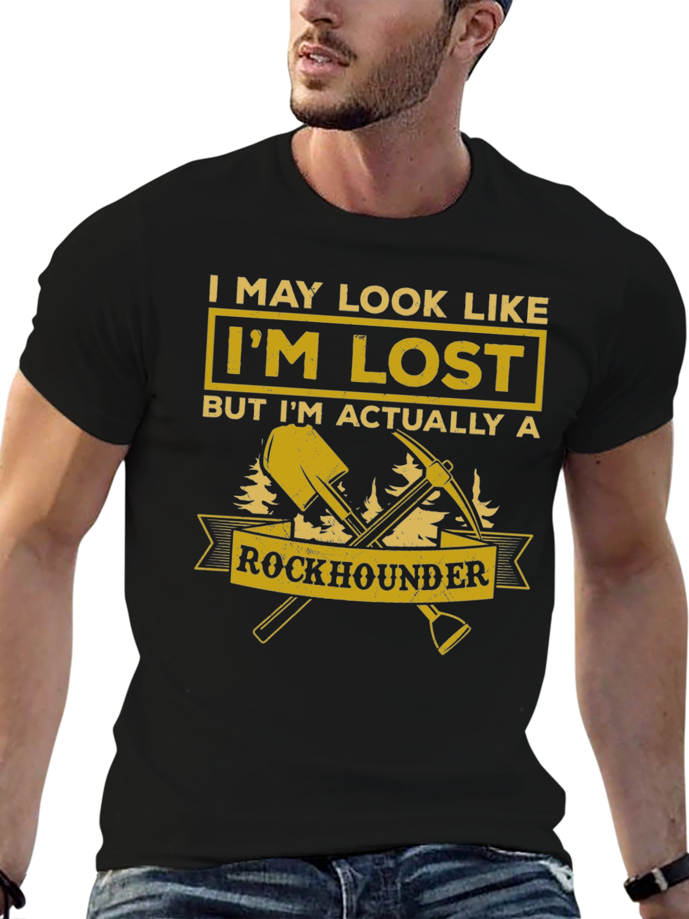 Black Rockhounder T-Shirt: I May Look Like I'm Lost view 6