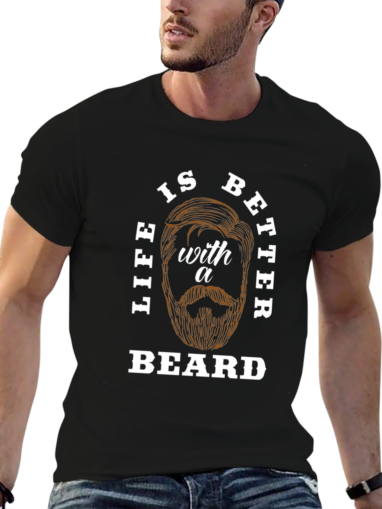 Black Life is Better With a Beard Graphic Tee view 6