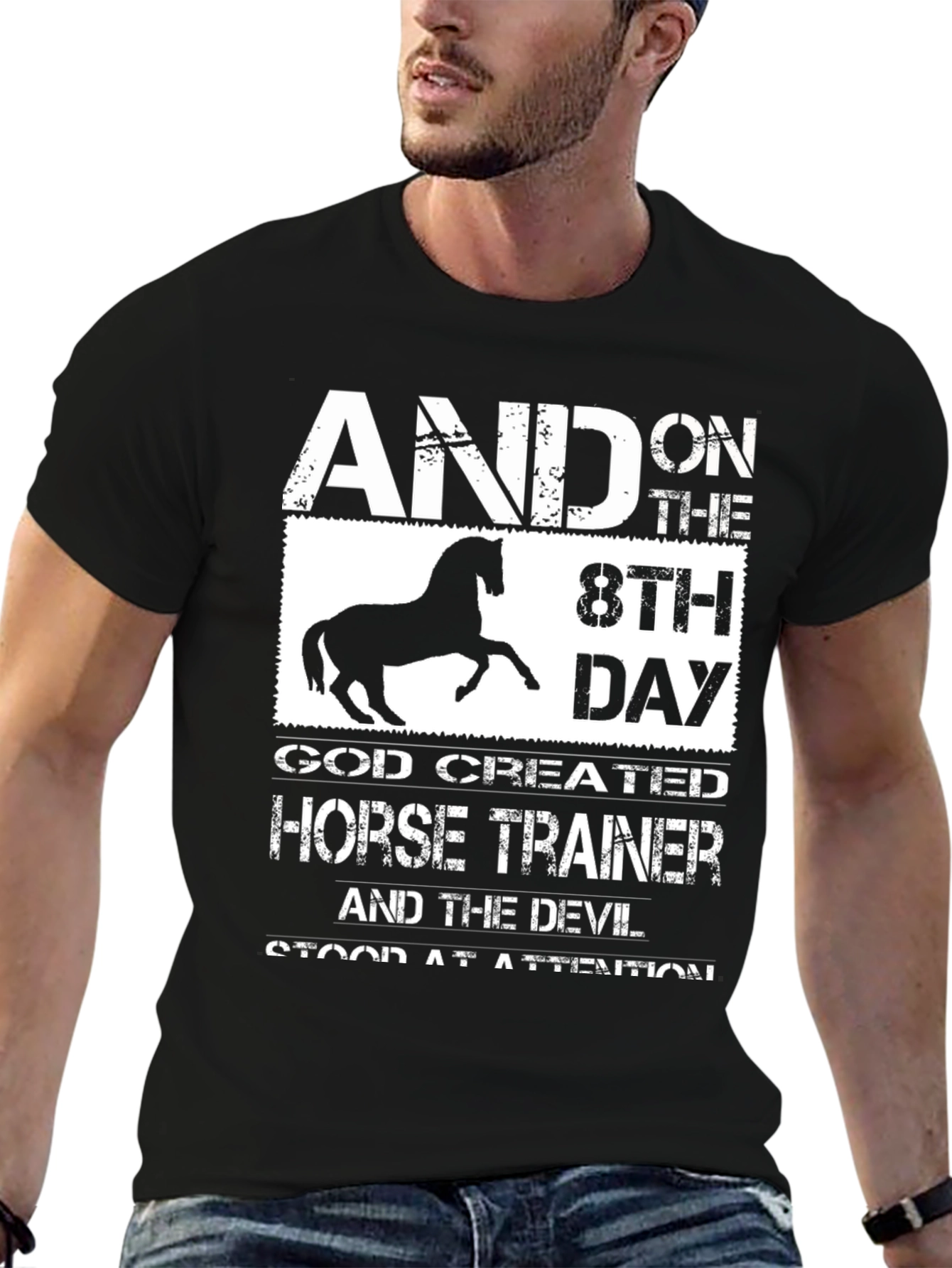 Black Horse Trainer T-Shirt - And On The 8th Day view 6