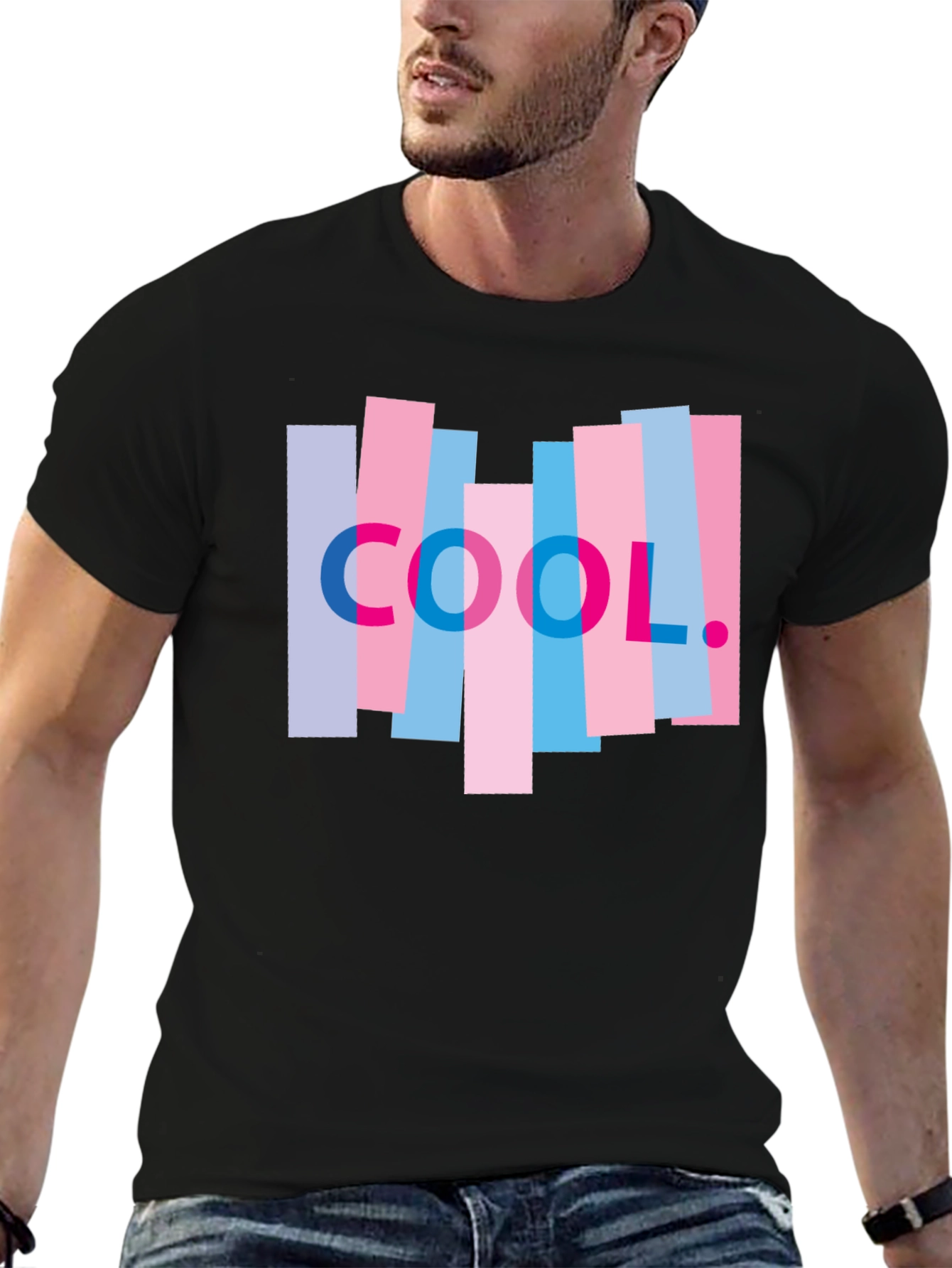 Black Cool Graphic Tee - Modern Casual Shirt view 6