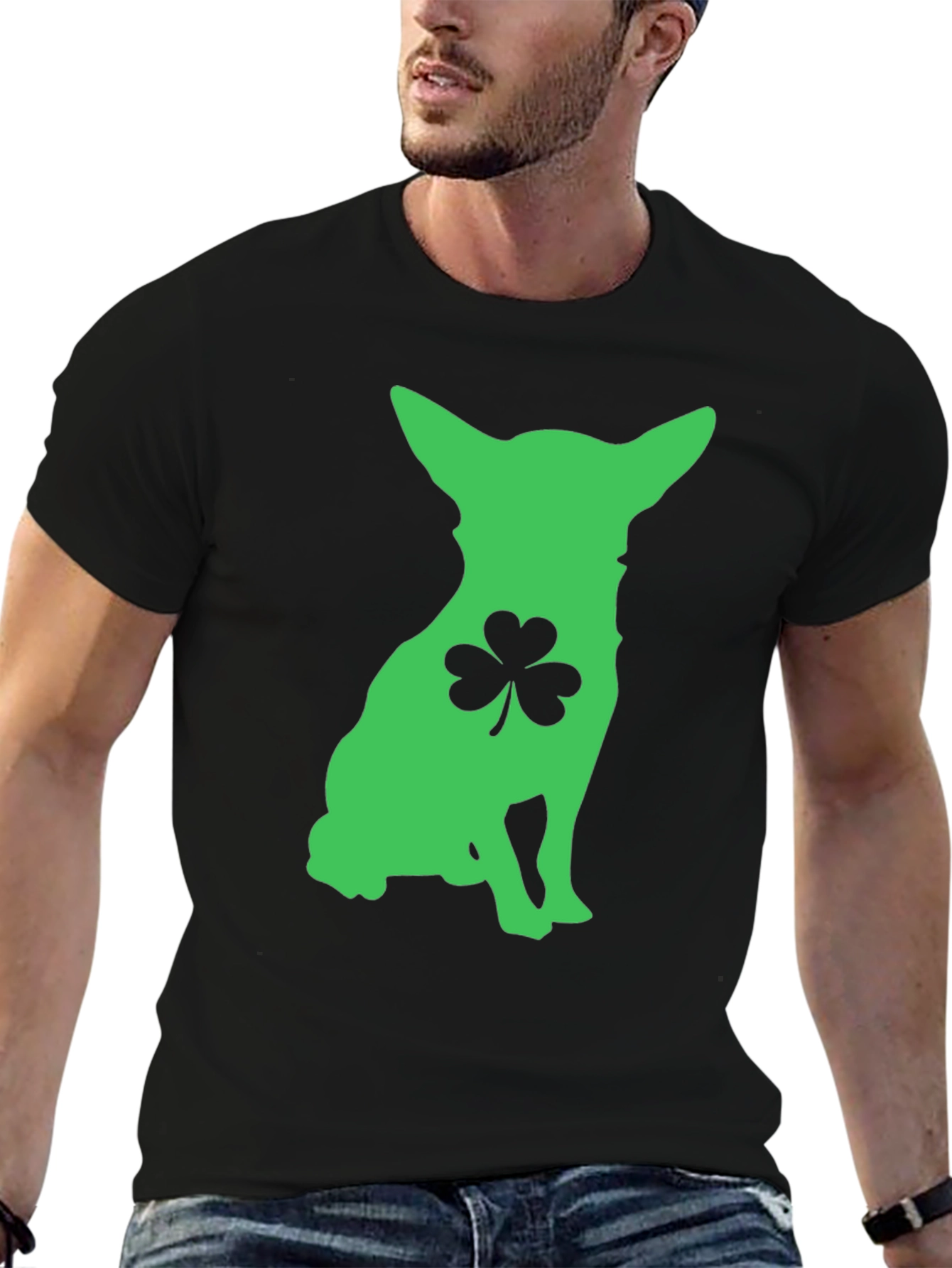 Black St. Patrick's Day Dog T-Shirt view 6