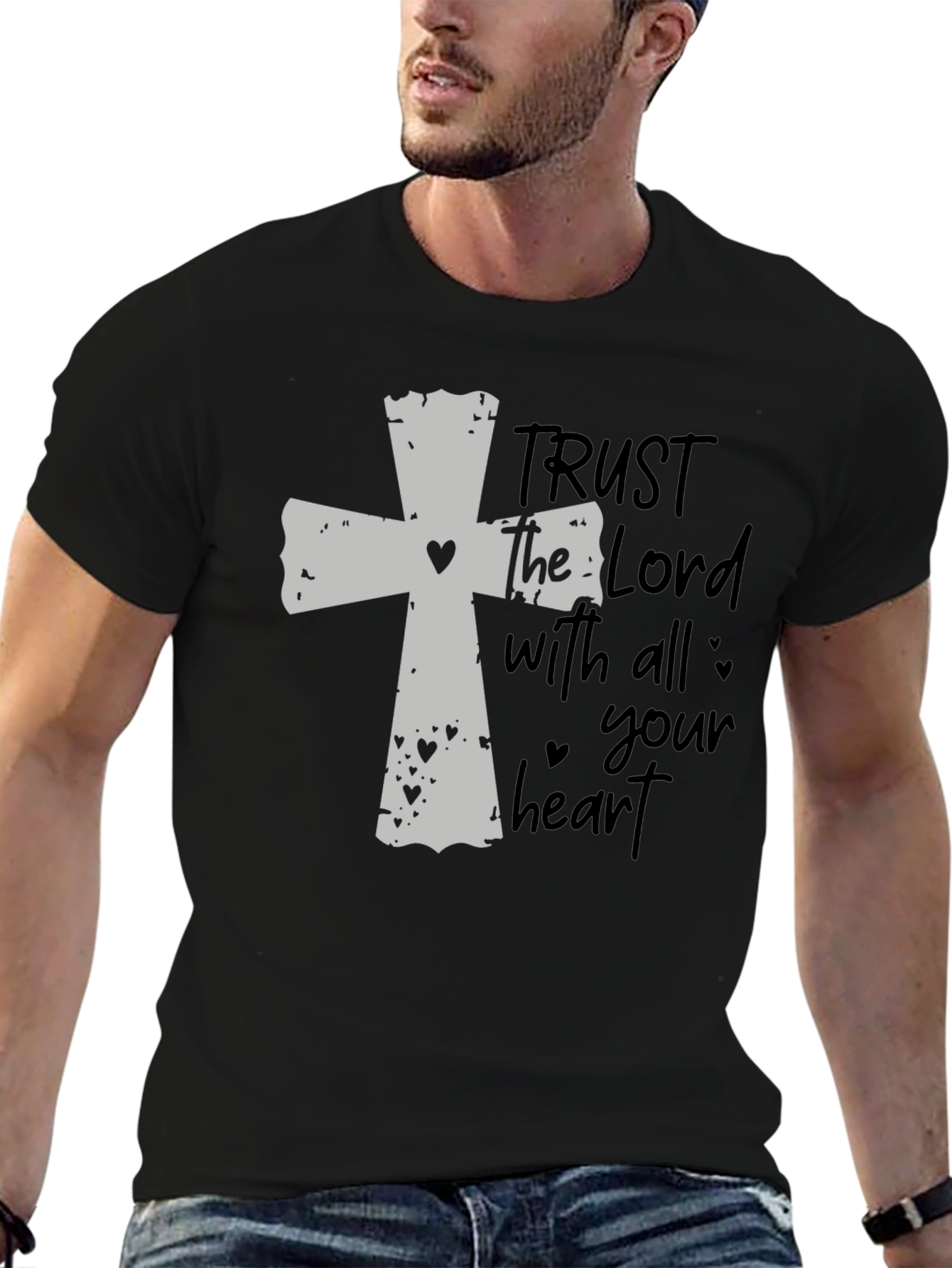 Black Faithful Black T-Shirt: Trust the Lord view 6