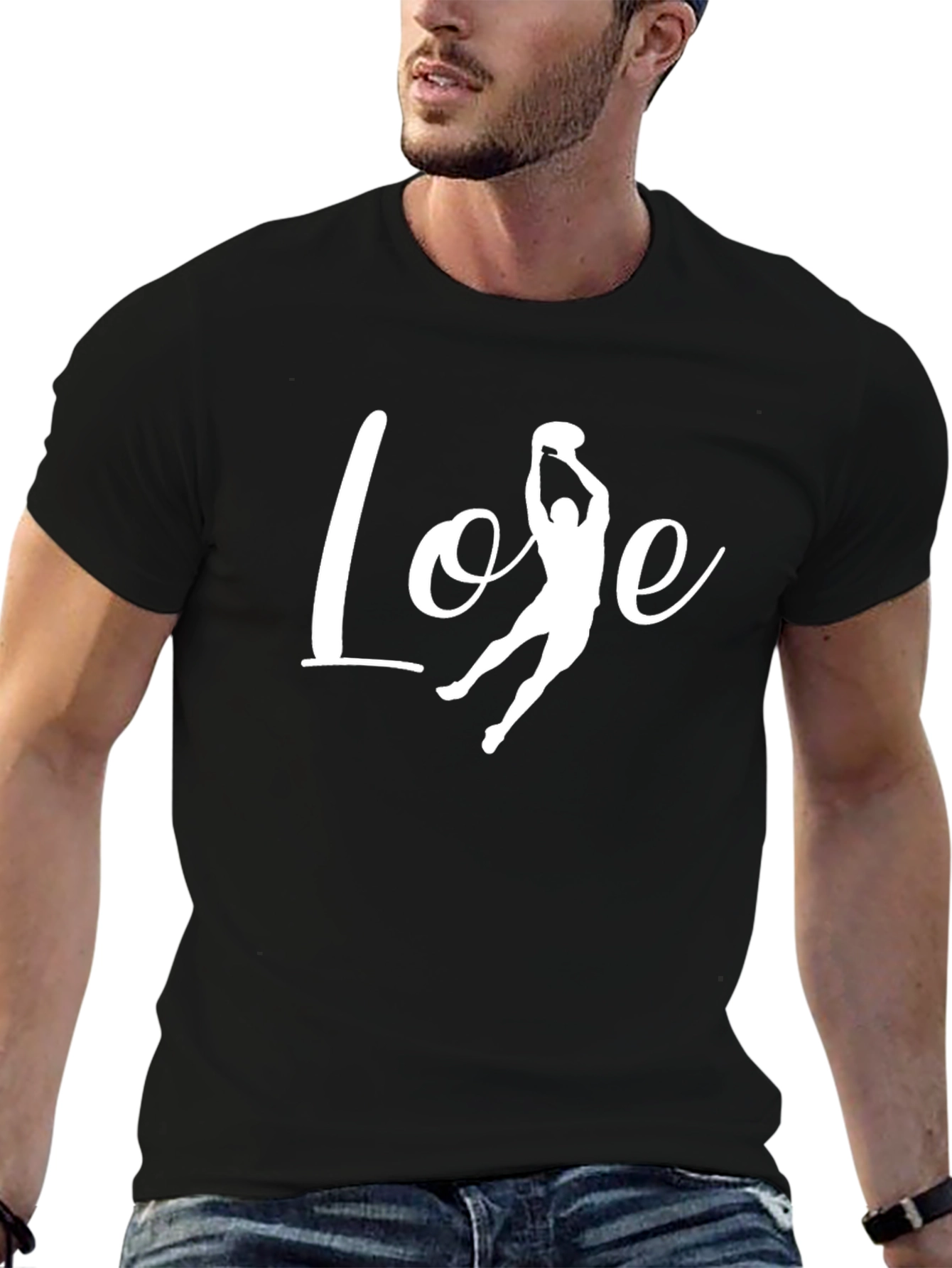Love Football Graphic Tee - Black Cotton T-Shirt - 6