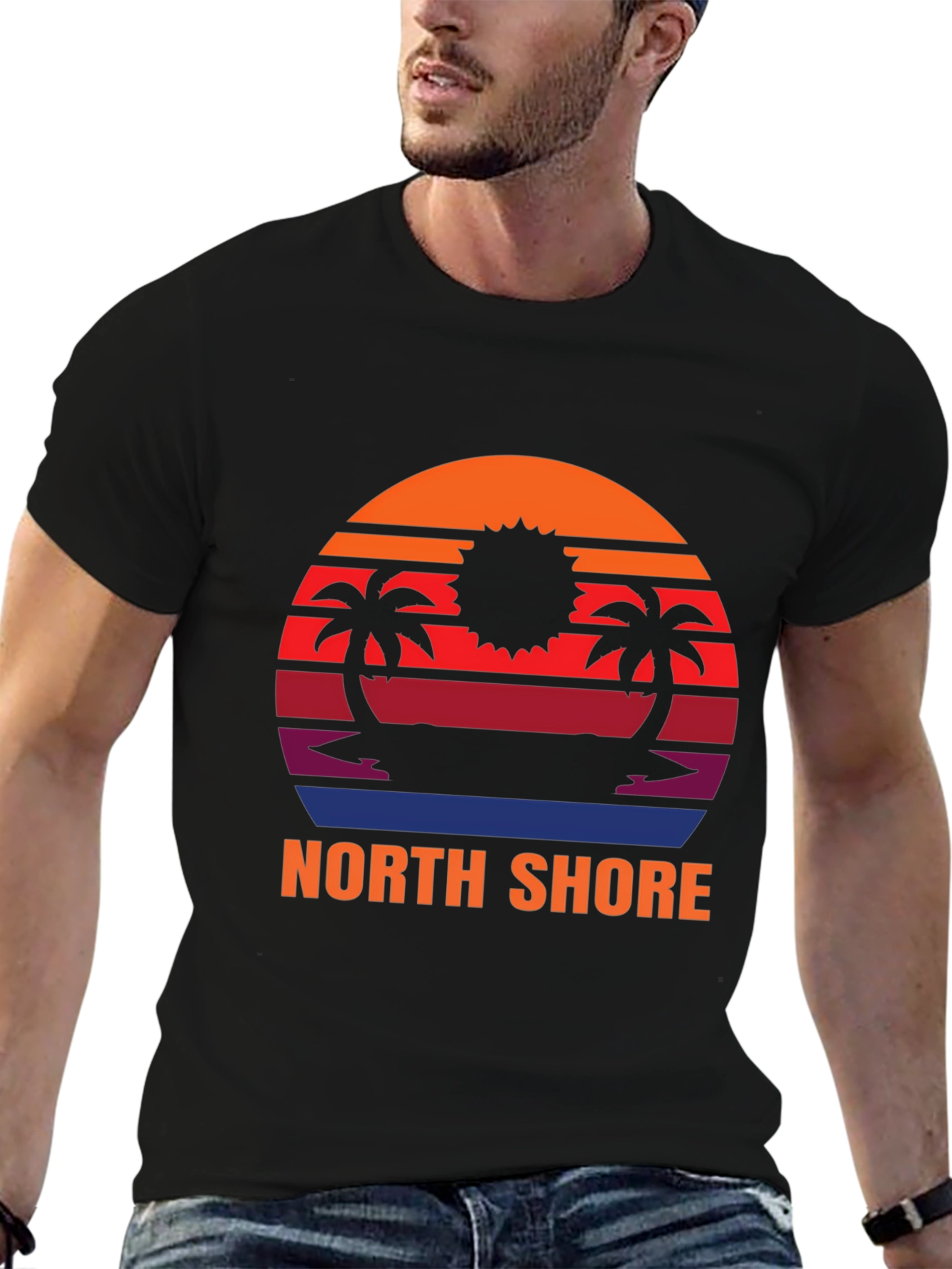 Black North Shore Sunset Graphic Tee - Island Vibes view 6