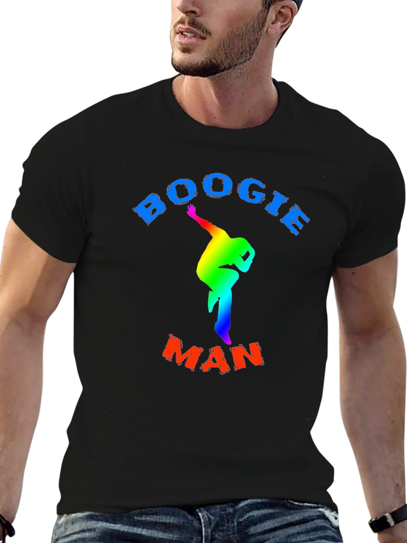 Black Boogie Man T-Shirt - Rainbow Dancer view 6