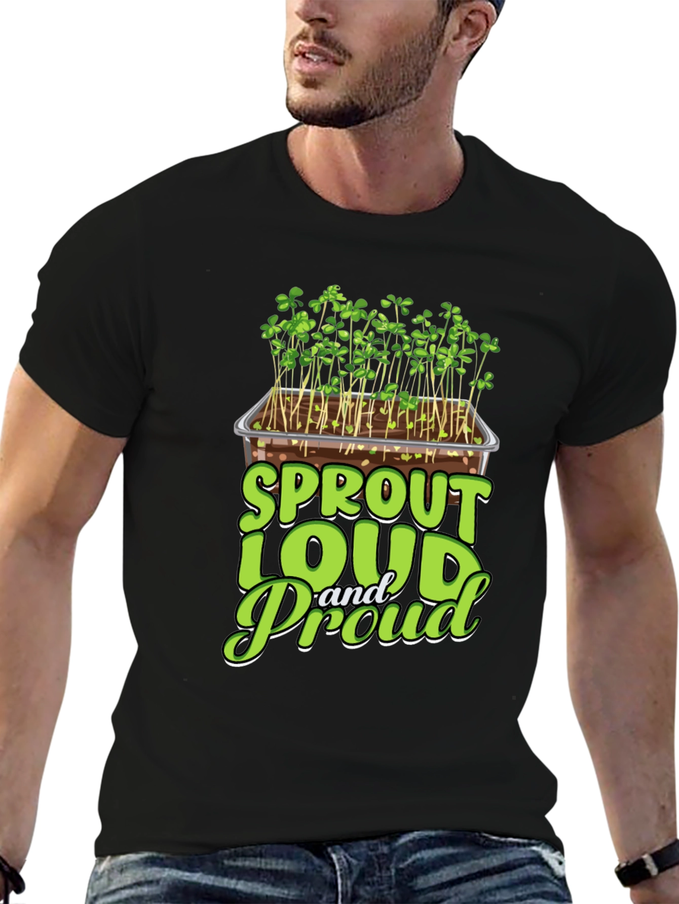 Black Sprout Loud and Proud Graphic T-Shirt view 6