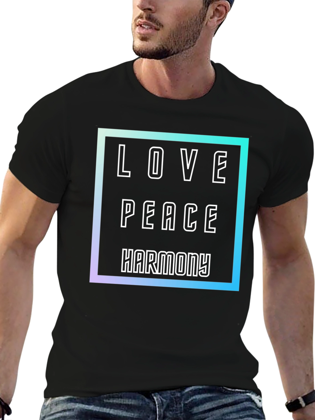 Black Love Peace Harmony Graphic T-Shirt - Stylish and Comfortable view 6