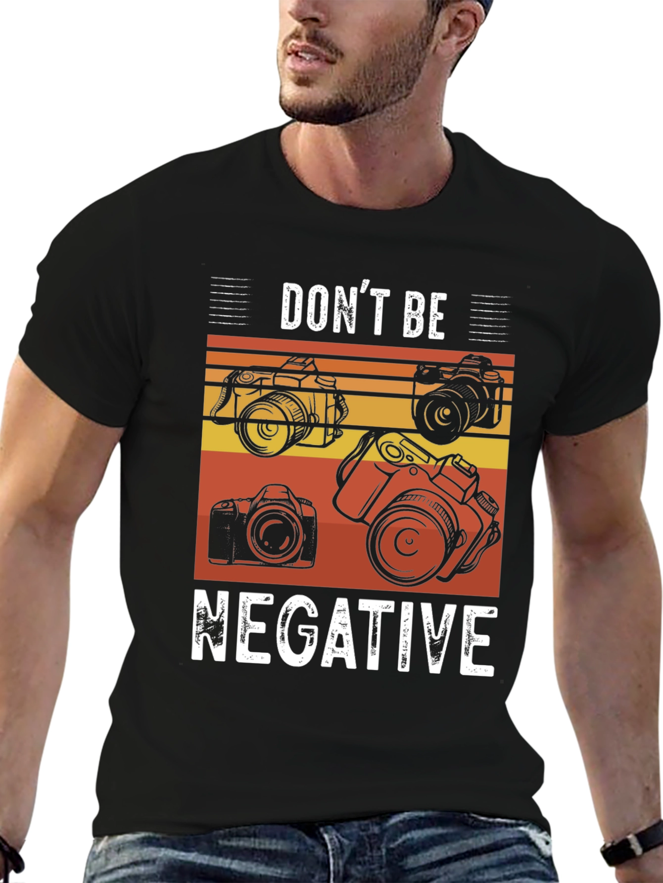 Black Don't Be Negative Camera Graphic Tee view 6