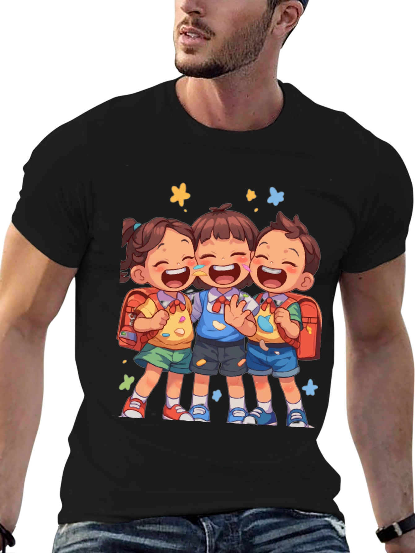 Black Kids Cartoon Graphic Tee - Back to School view 6