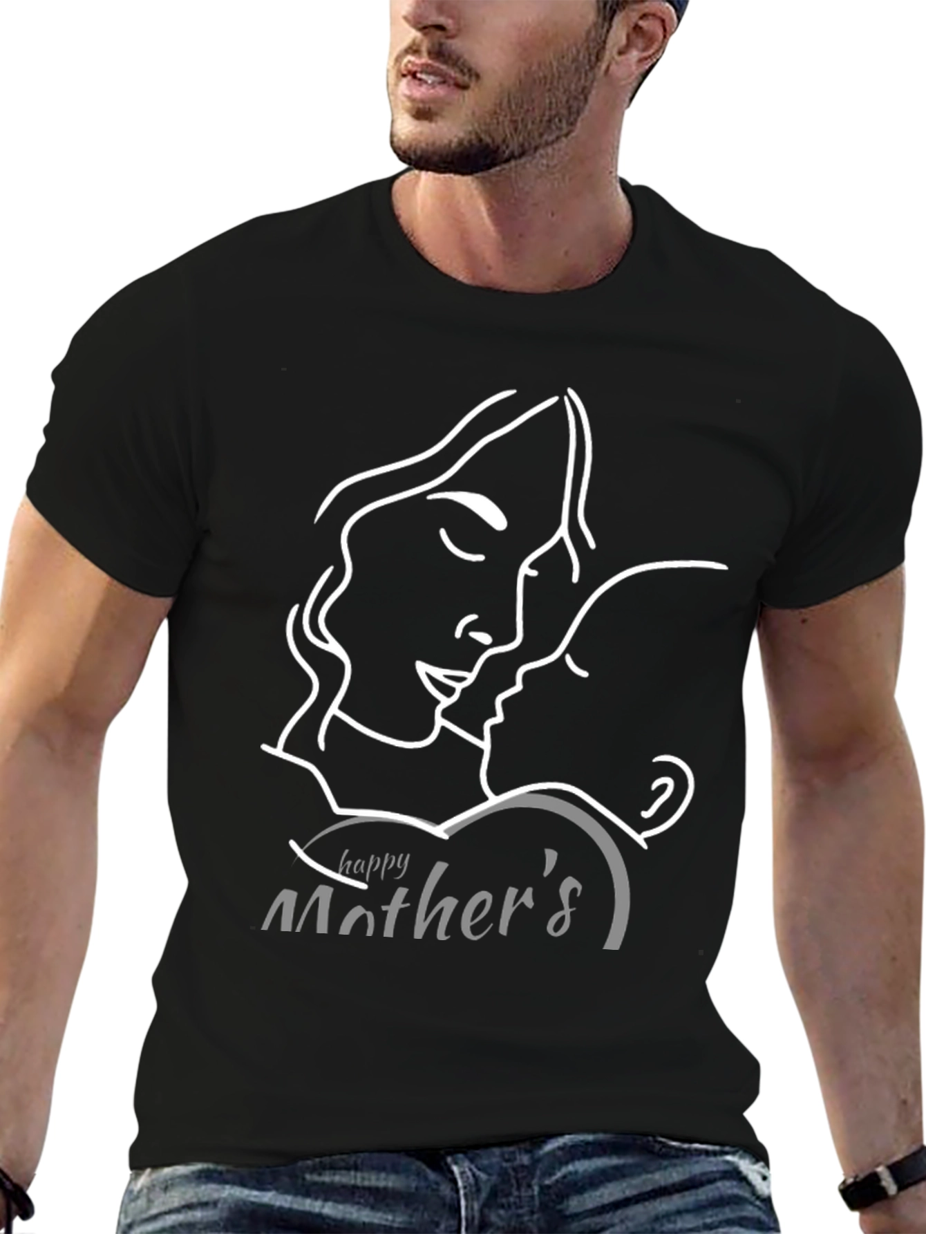 Black Mother's Day Graphic T-Shirt - Love Design view 6