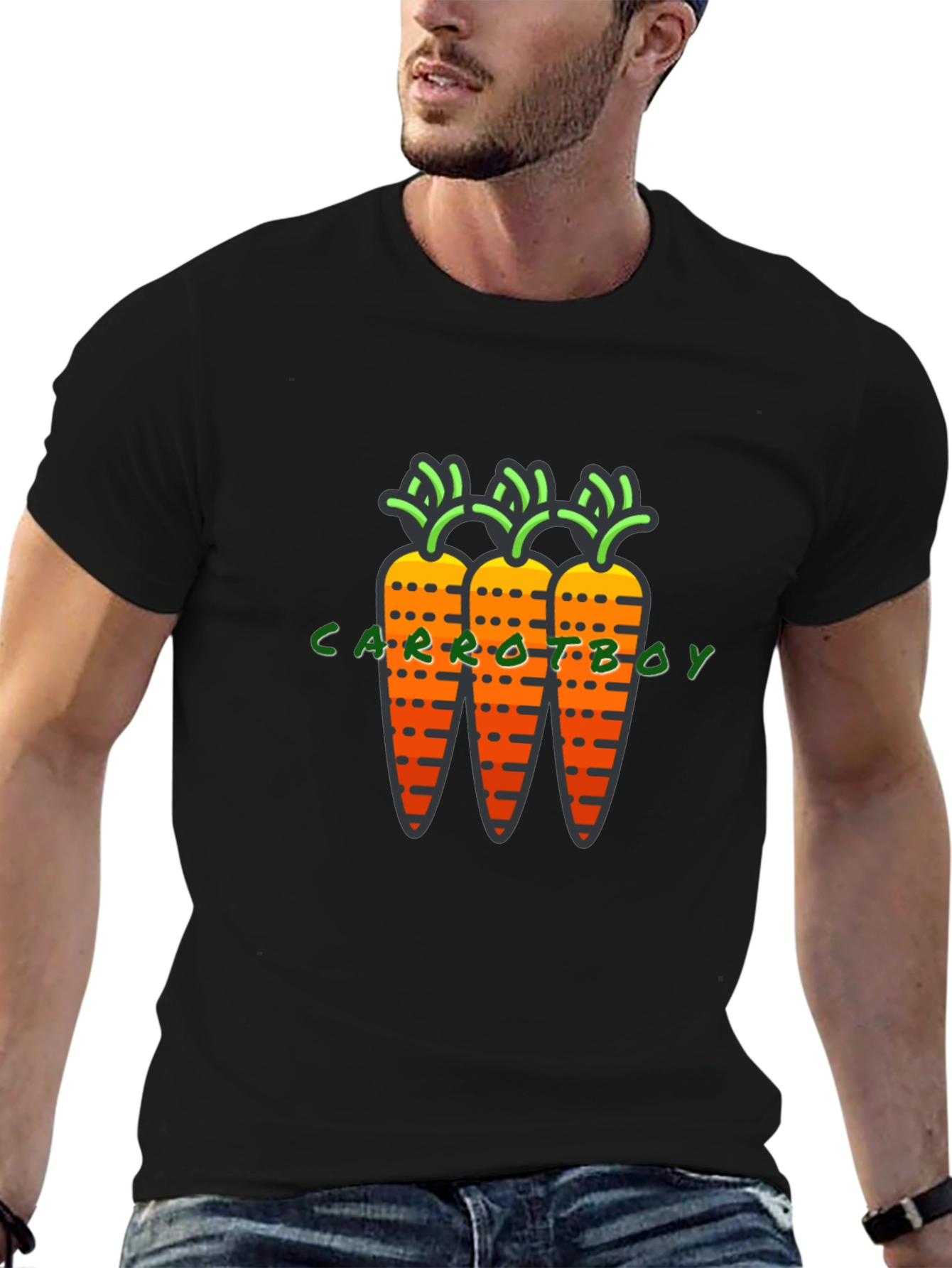 Black Carrot Boy Graphic T-Shirt - Quirky & Fun view 6