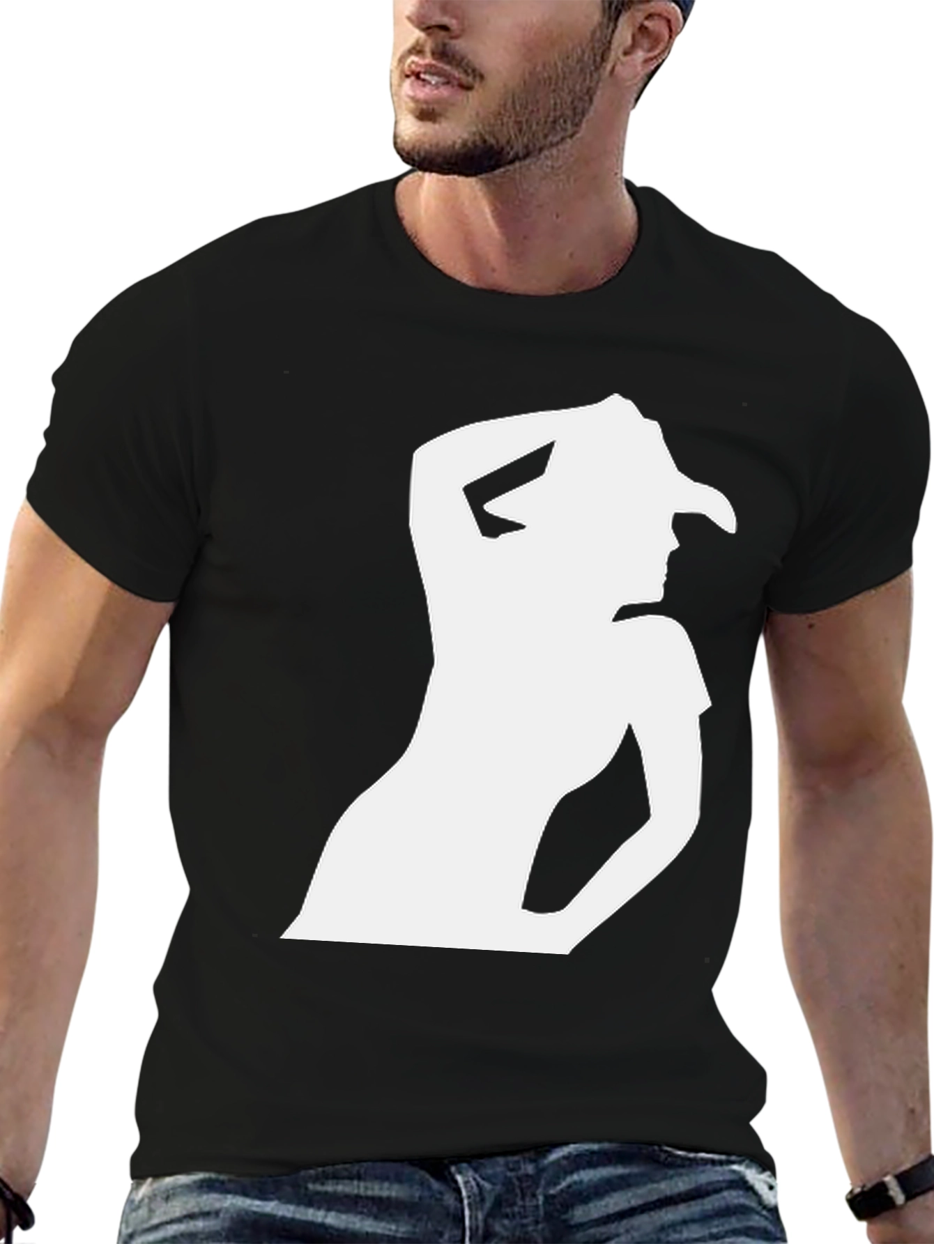 Black Cowgirl Silhouette Graphic Tee - Black view 6