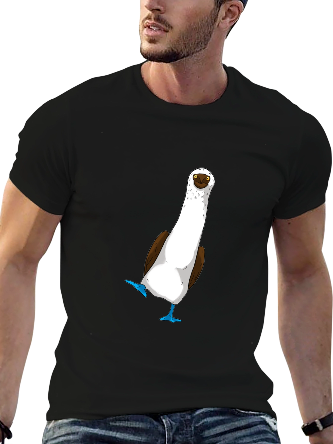 Black Blue-Footed Booby T-Shirt - Quirky Bird Tee view 6