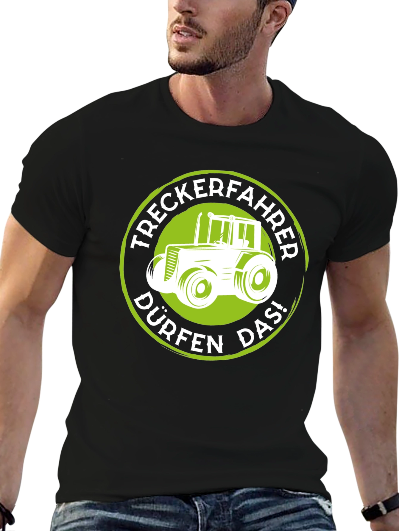 Black Treckerfahrer Tractor Graphic T-Shirt view 6