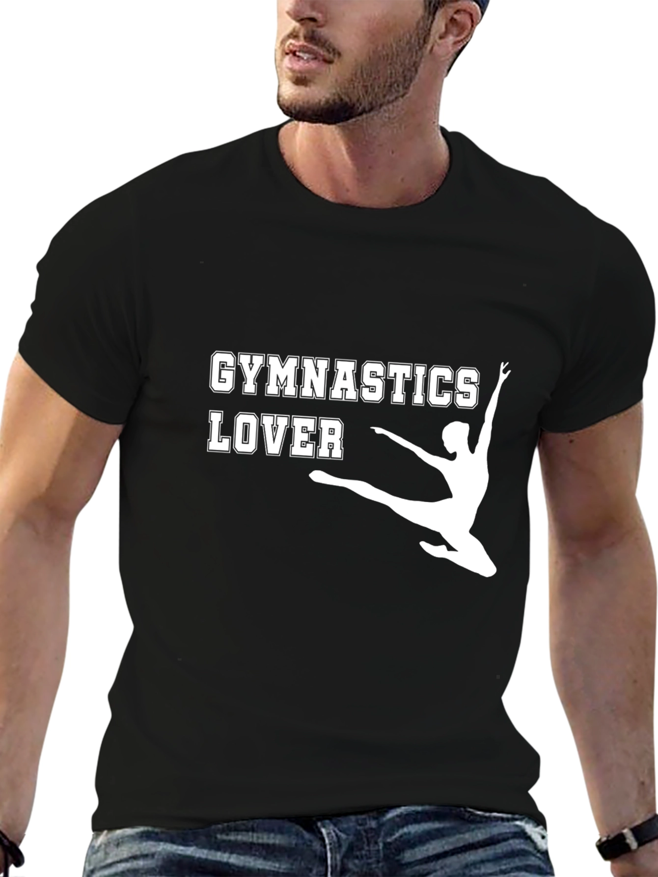 Black Gymnastics Lover T-Shirt - Black view 6