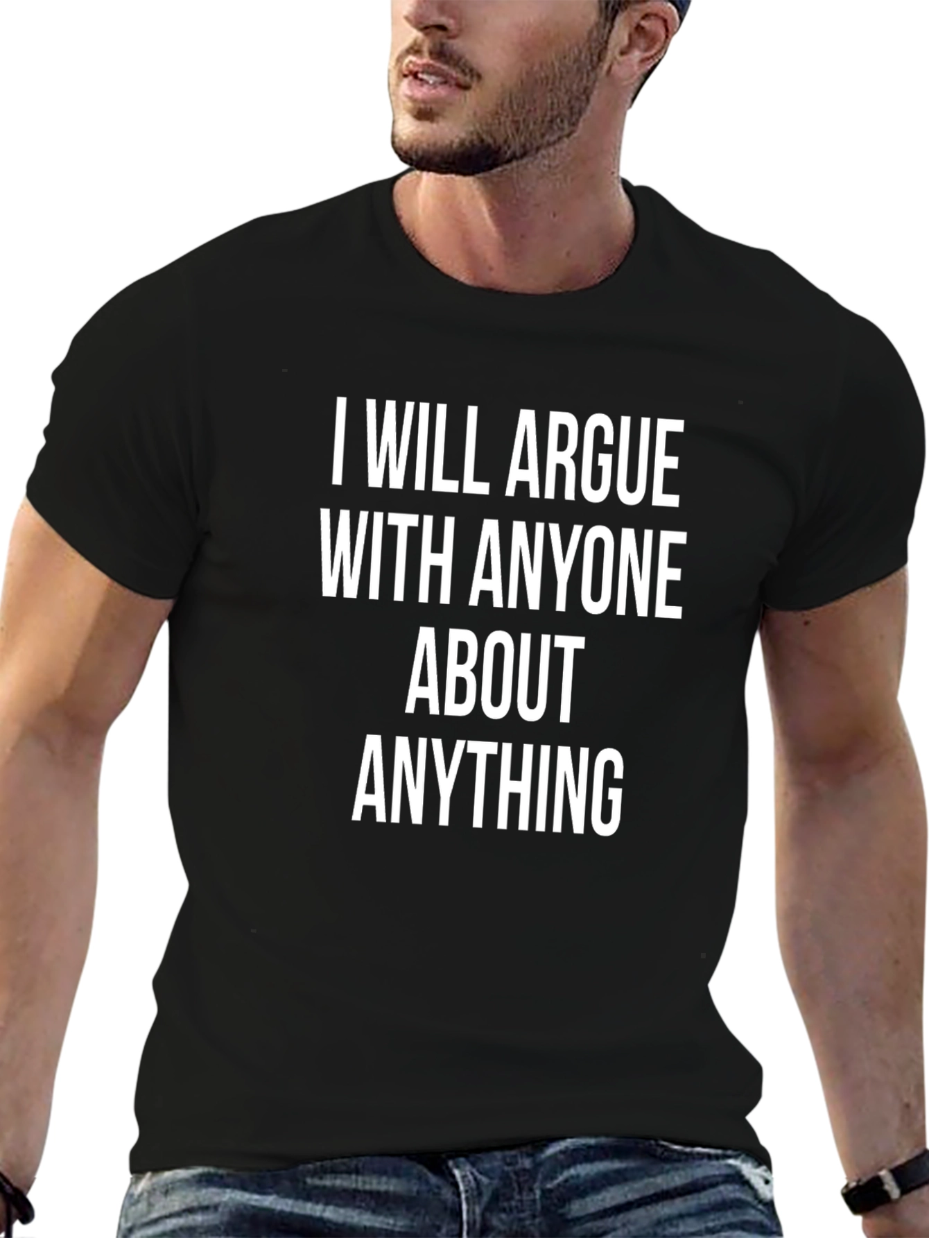 Black Funny Arguing T-Shirt view 6
