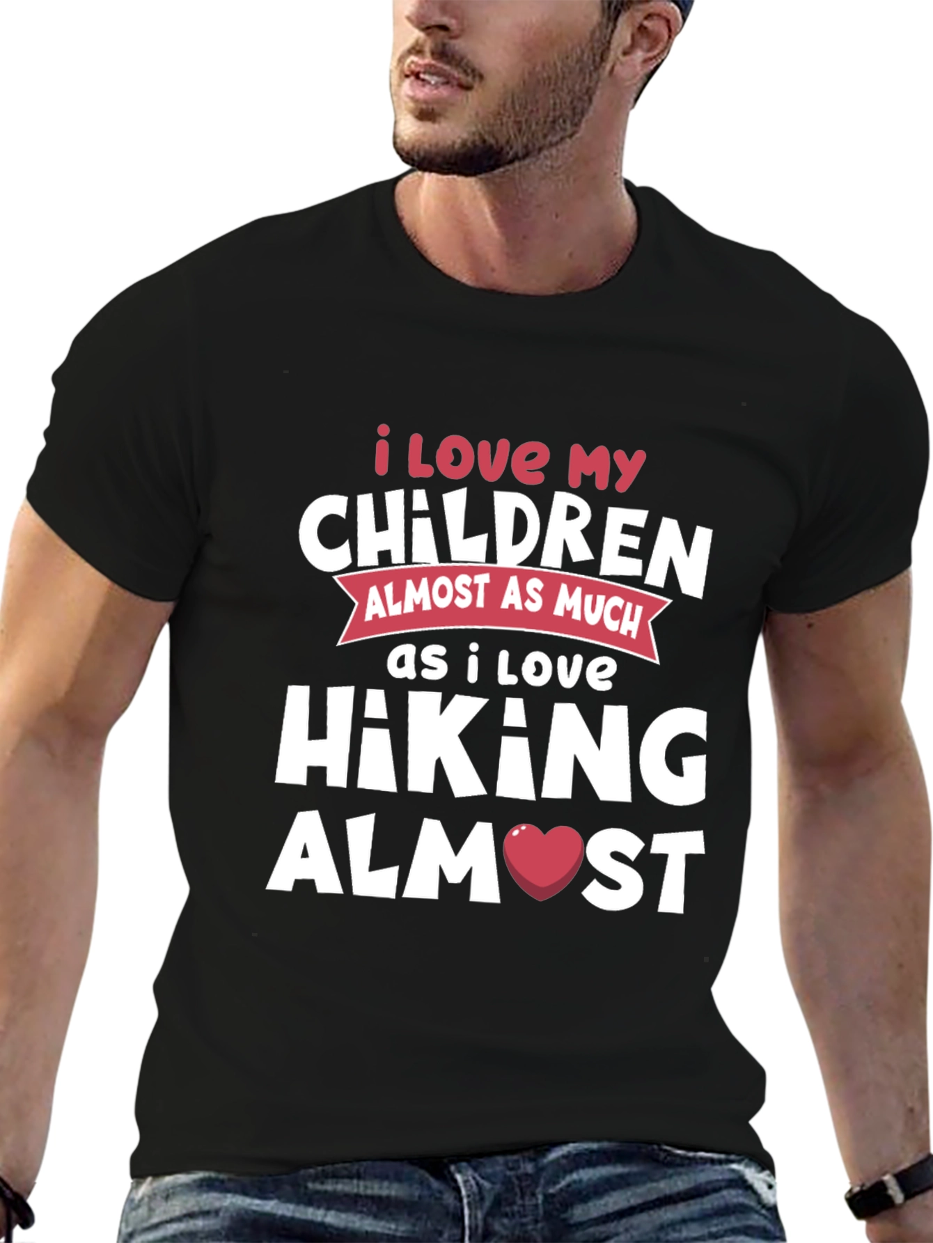 Black Hiking Lover T-Shirt: I Love My Children Almost As Much! view 6