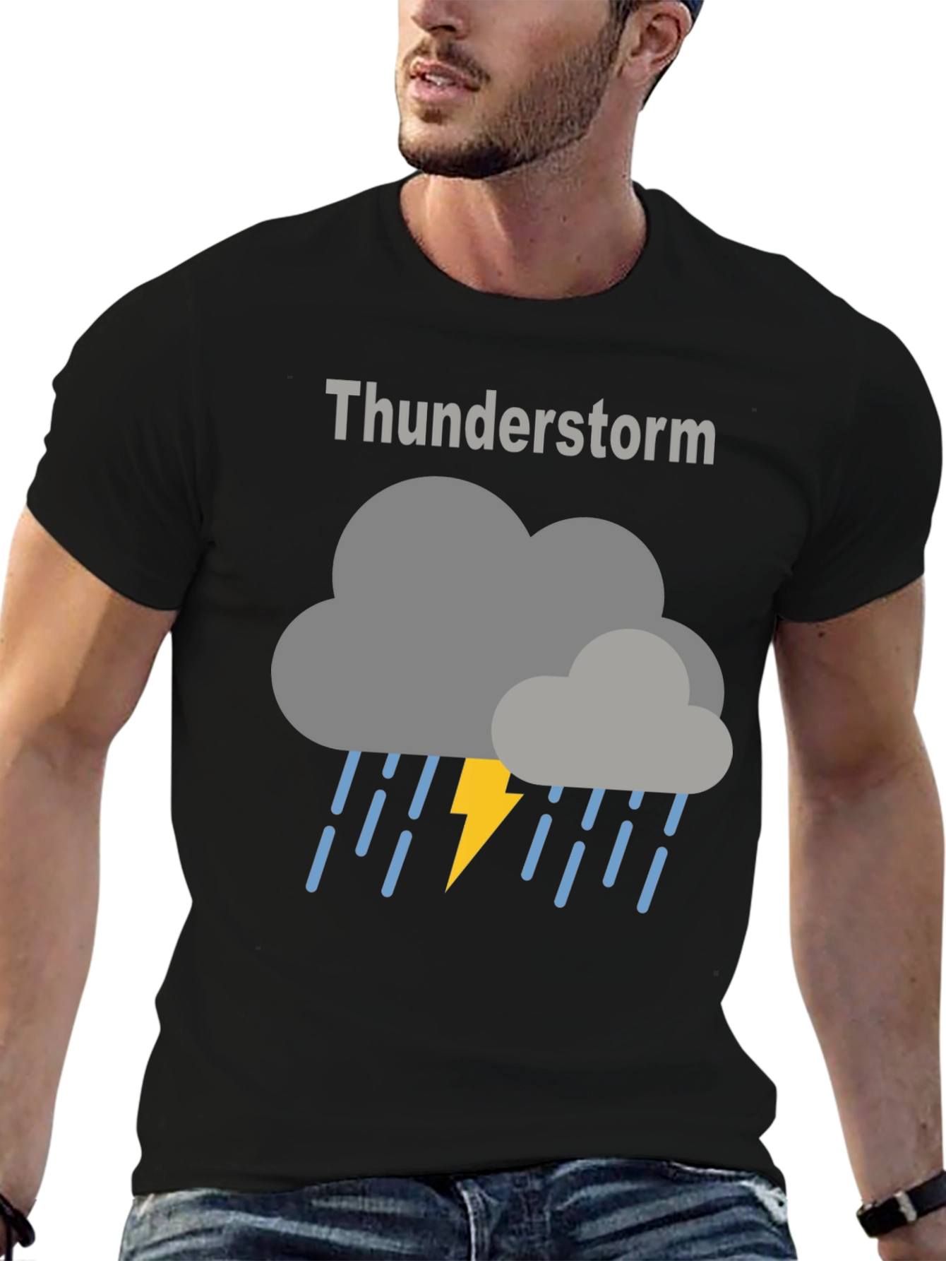 Black Thunderstorm Graphic T-Shirt - Weather Tee view 6