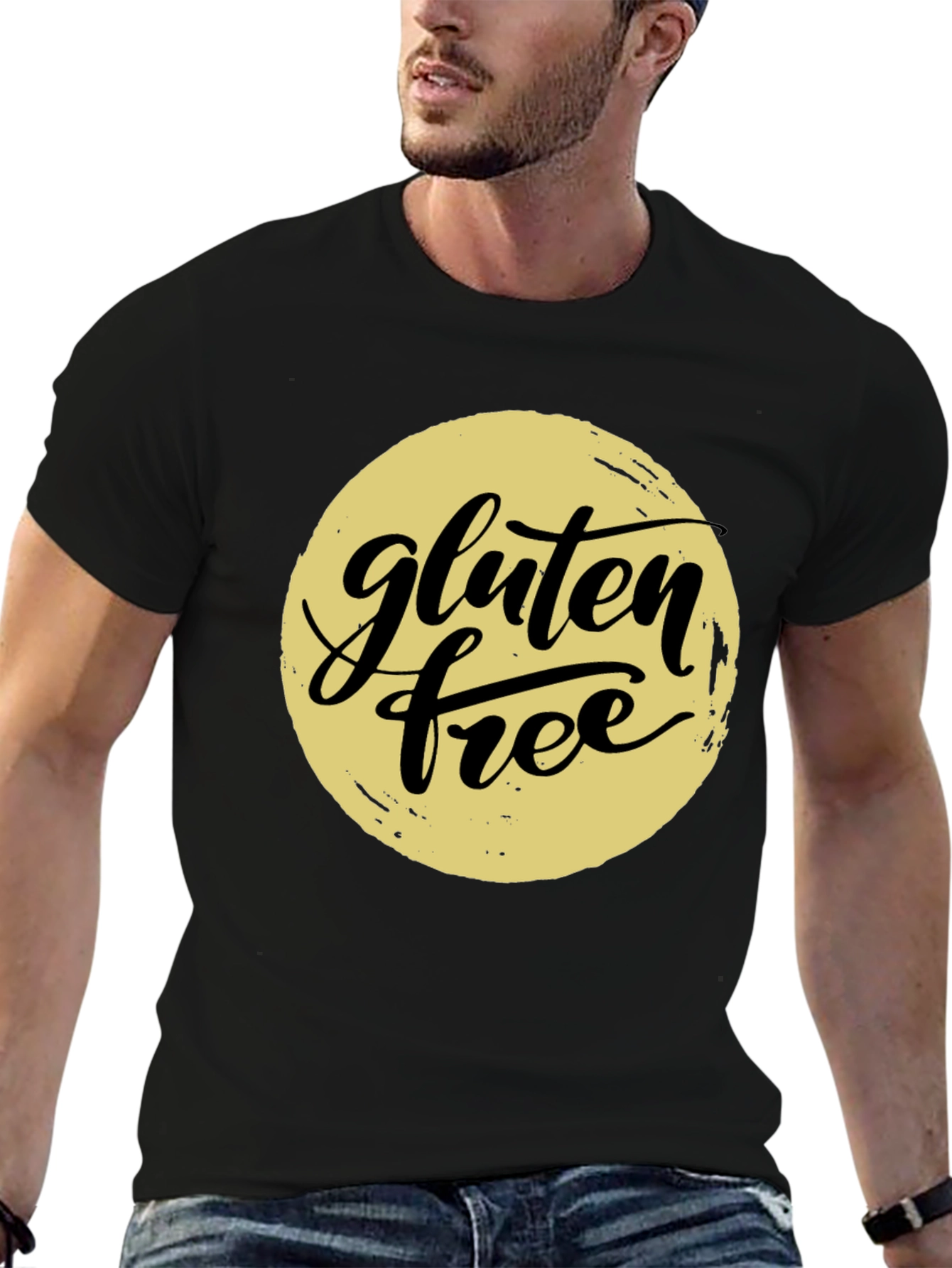 Black Gluten Free Graphic Tee - Trendy Unisex T-Shirt view 6