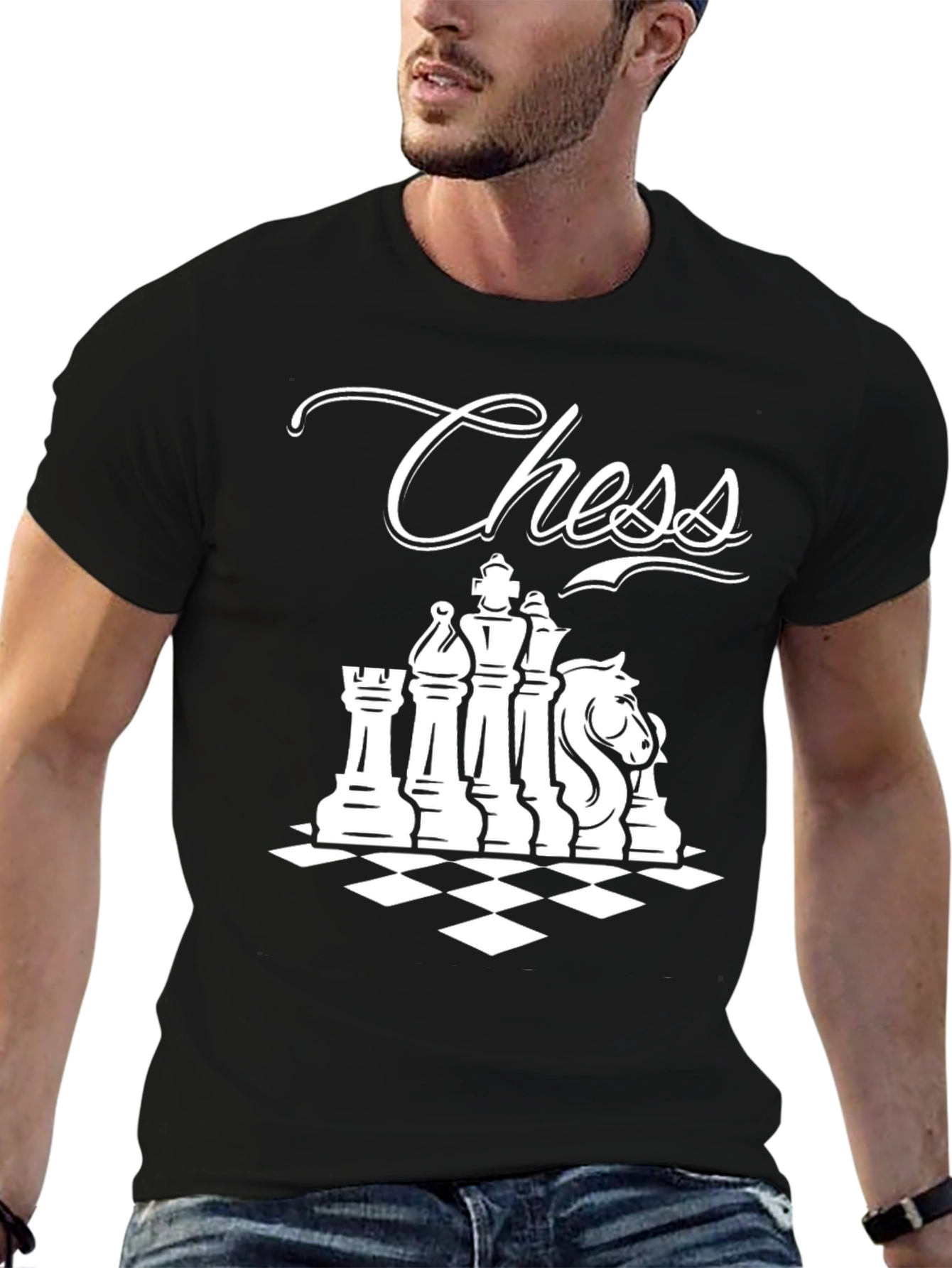 Black Chess Lover T-Shirt - Graphic Chess Piece Design view 6