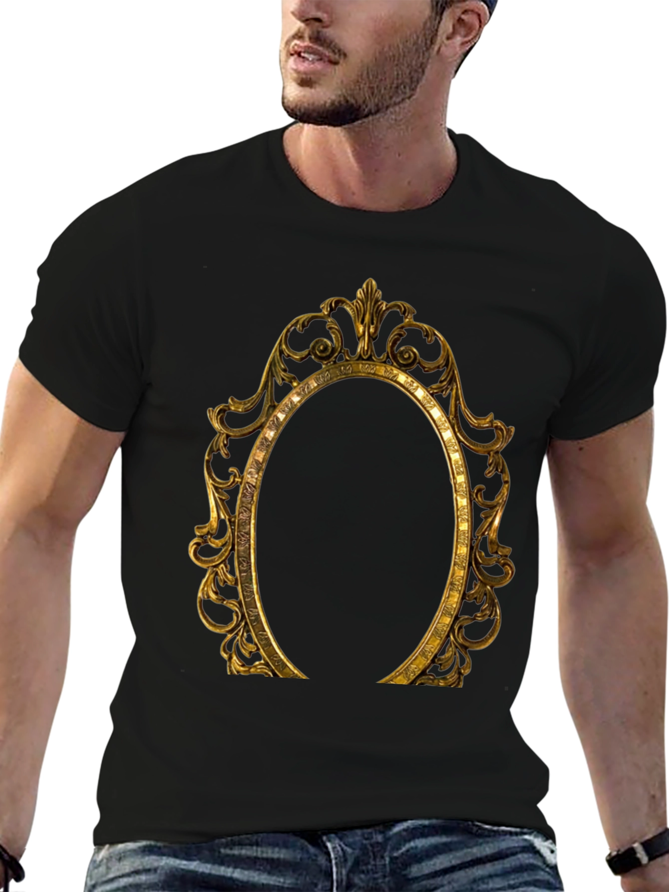 Ornate Gold Frame Graphic Tee - 6