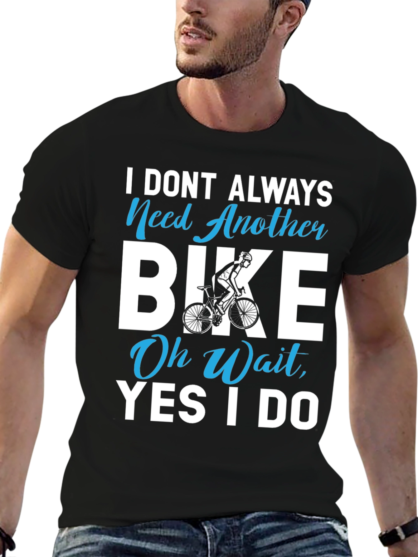 Black I Don't Always Need Another Bike T-Shirt view 6