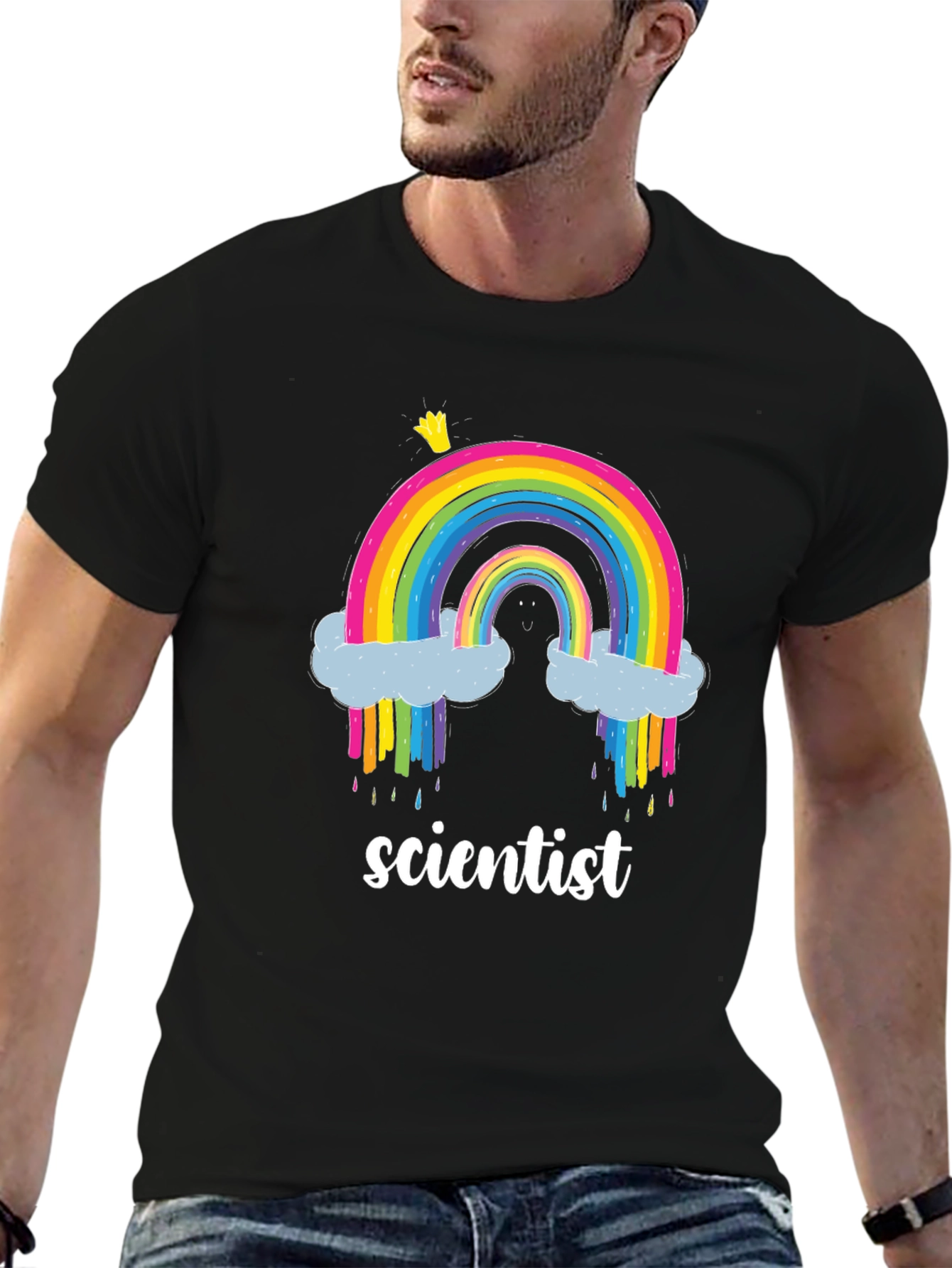 Black Scientist Rainbow Graphic T-Shirt view 6