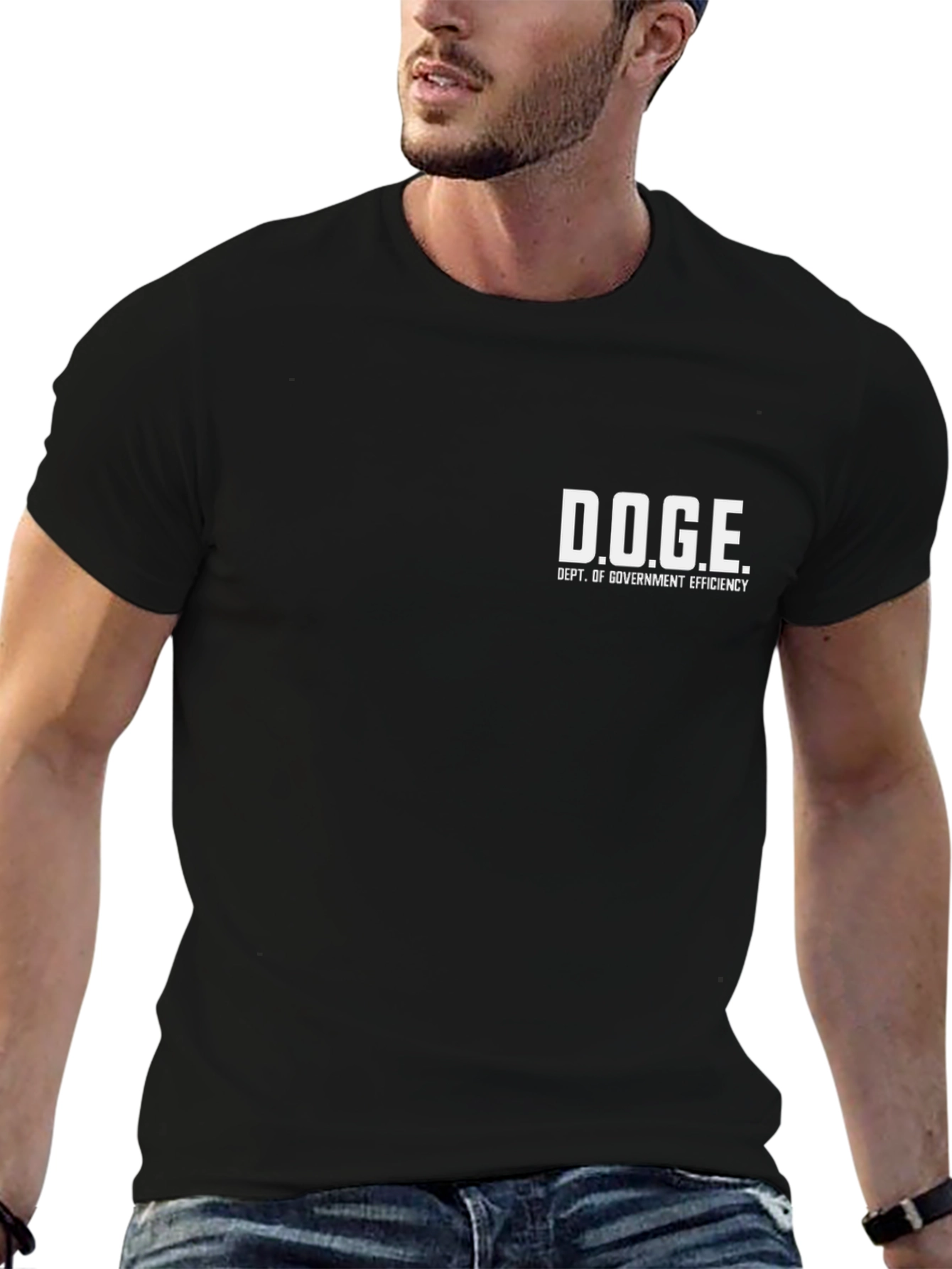 Black D.O.G.E. Dept. of Government Efficiency Graphic T-Shirt view 6