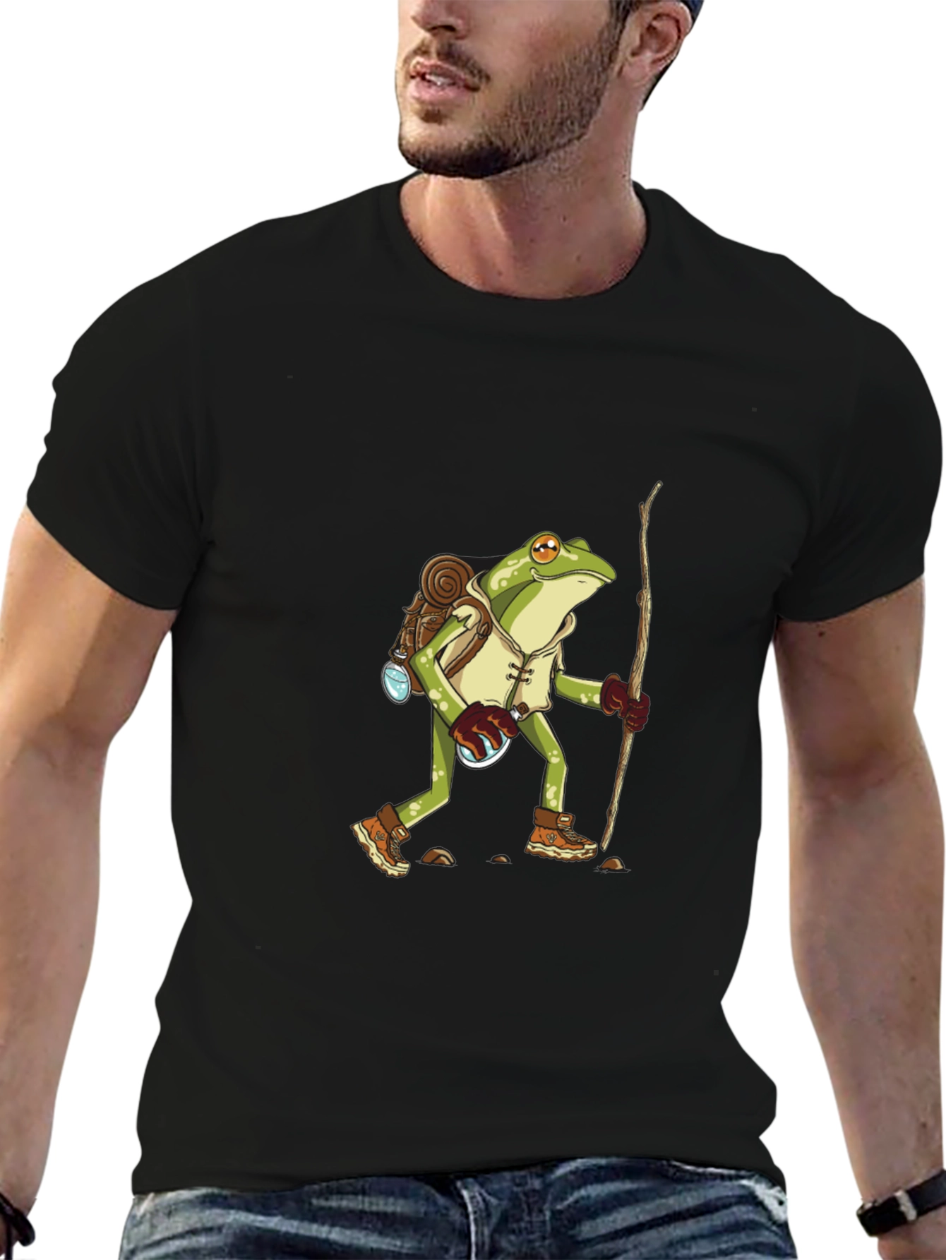 Black Frog Hiker T-Shirt - Nature Adventure Tee view 6