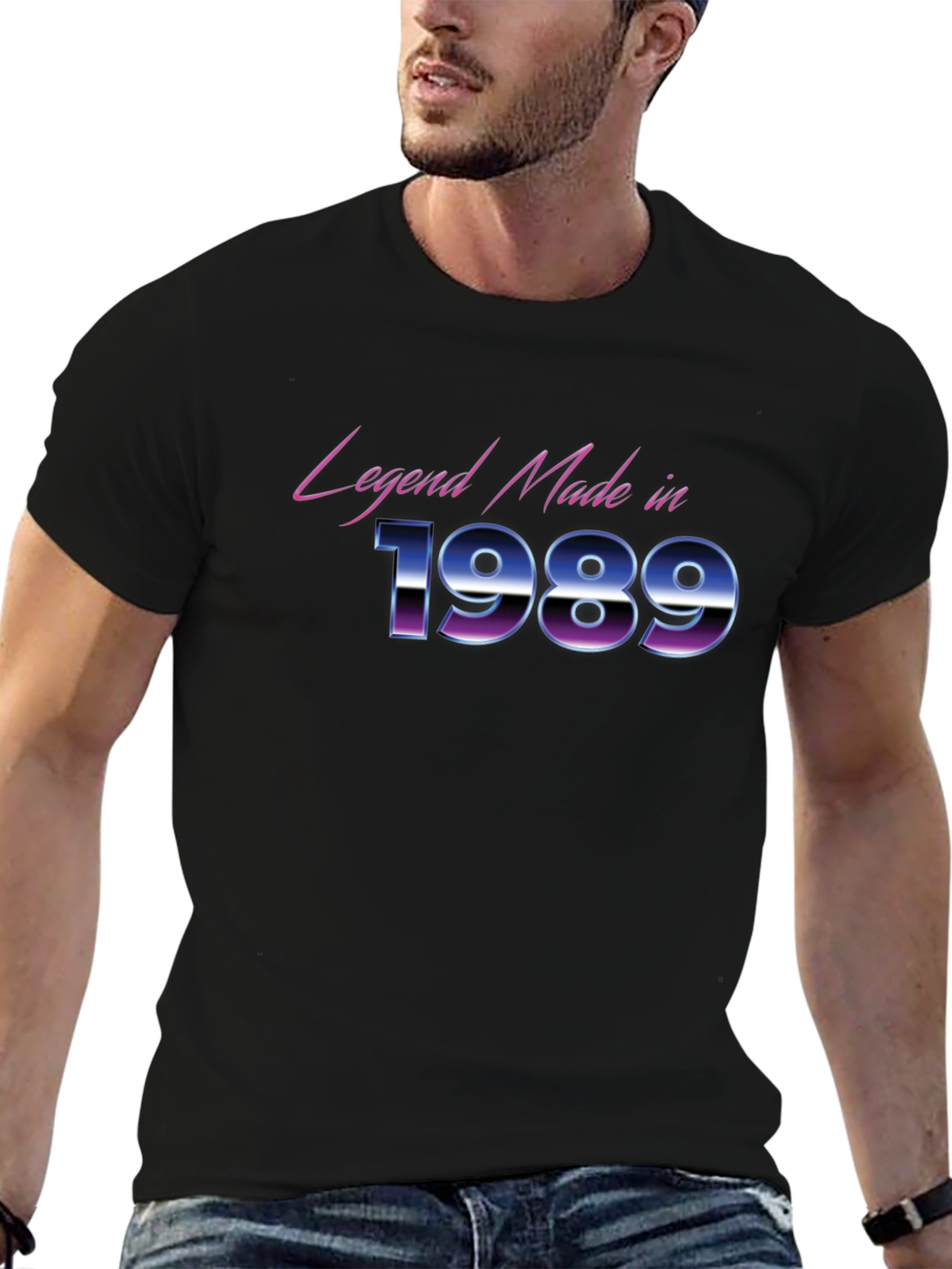 Black Legend Made in 1989 T-Shirt - Retro Birthday Gift view 6