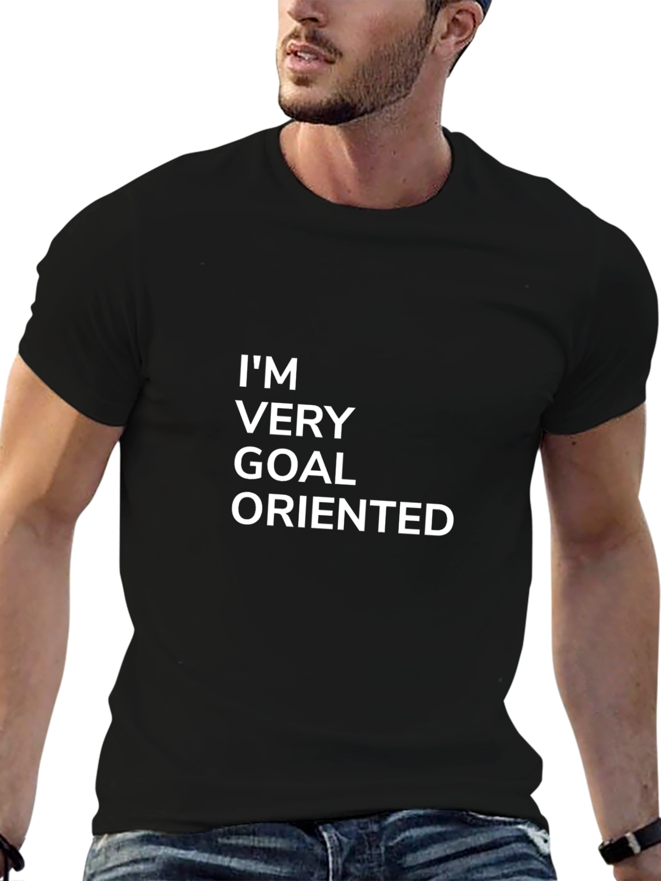 Black Goal Oriented Graphic Tee - Mens Black T-Shirt view 6
