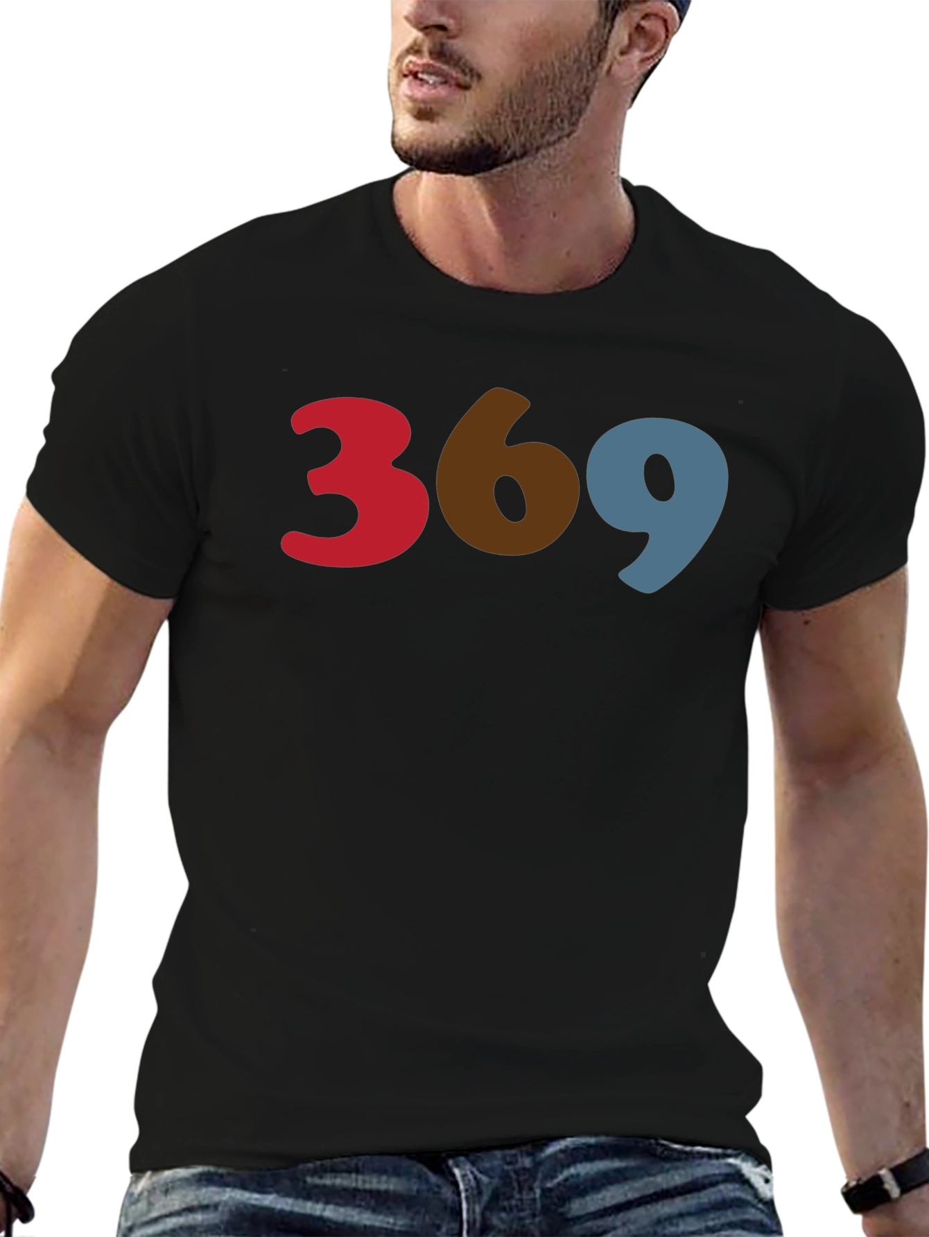 Black 369 Graphic Print T-Shirt view 6