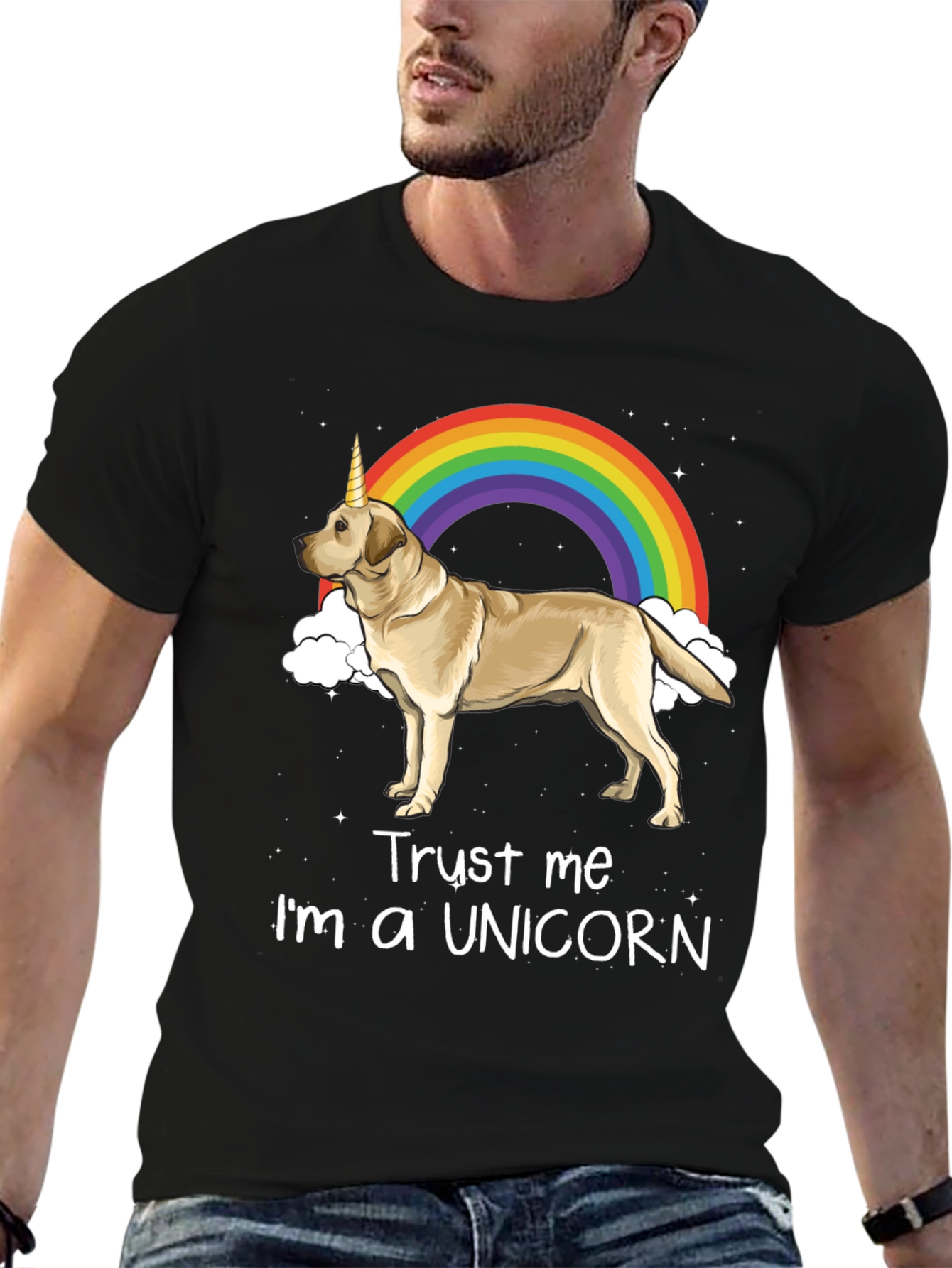 Black Unicorn Dog T-Shirt - Trust Me, I'm a Unicorn! view 6