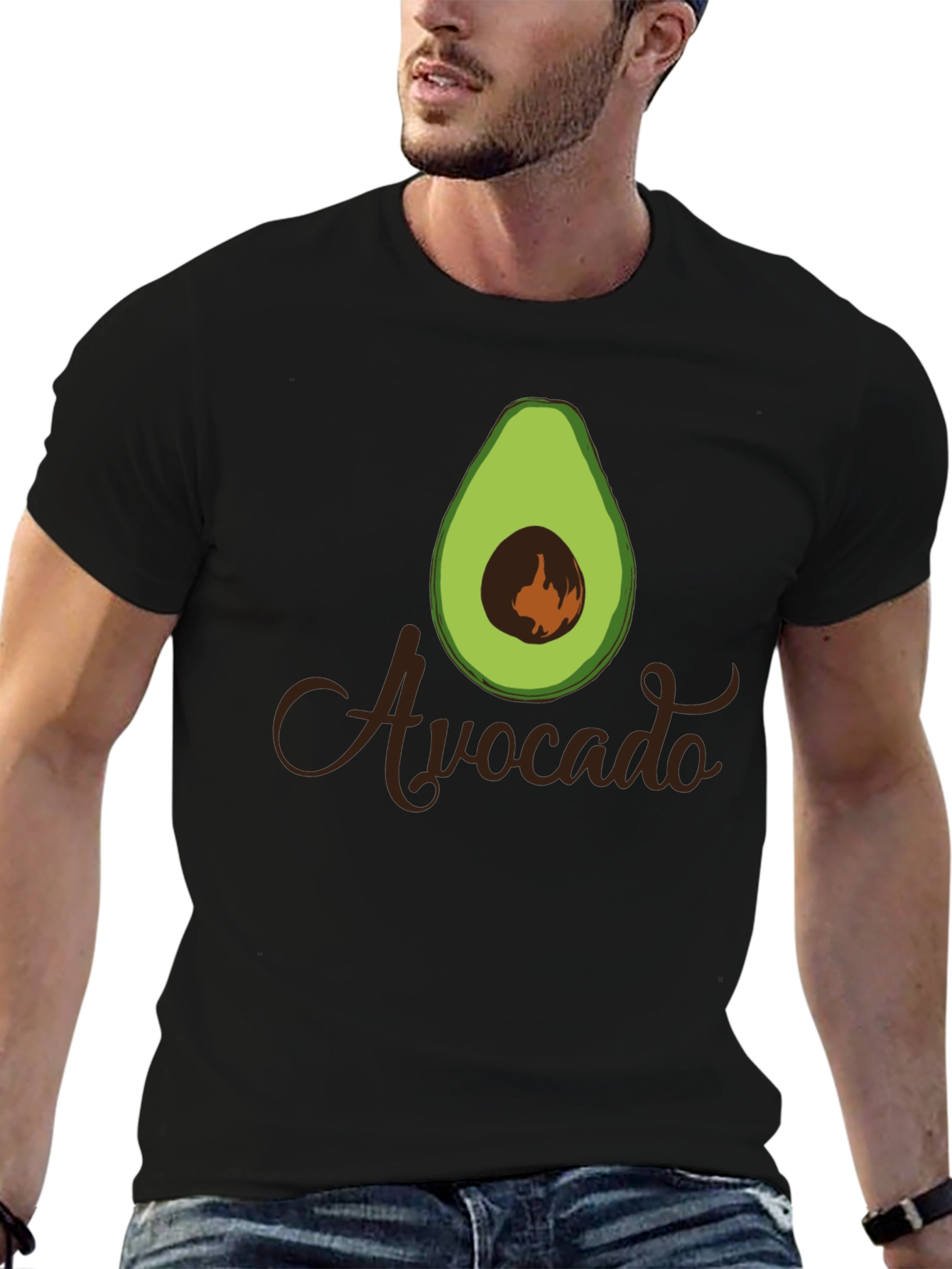 Black Avocado Graphic Black T-Shirt view 6