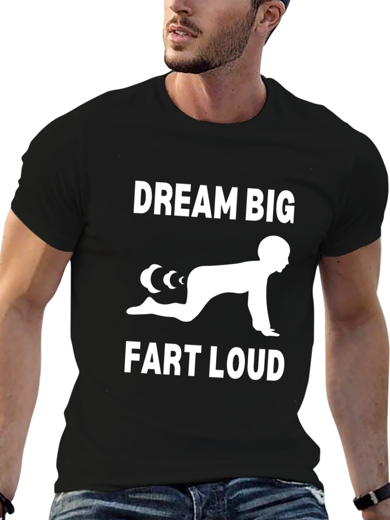 Black Dream Big, Fart Loud T-Shirt view 6