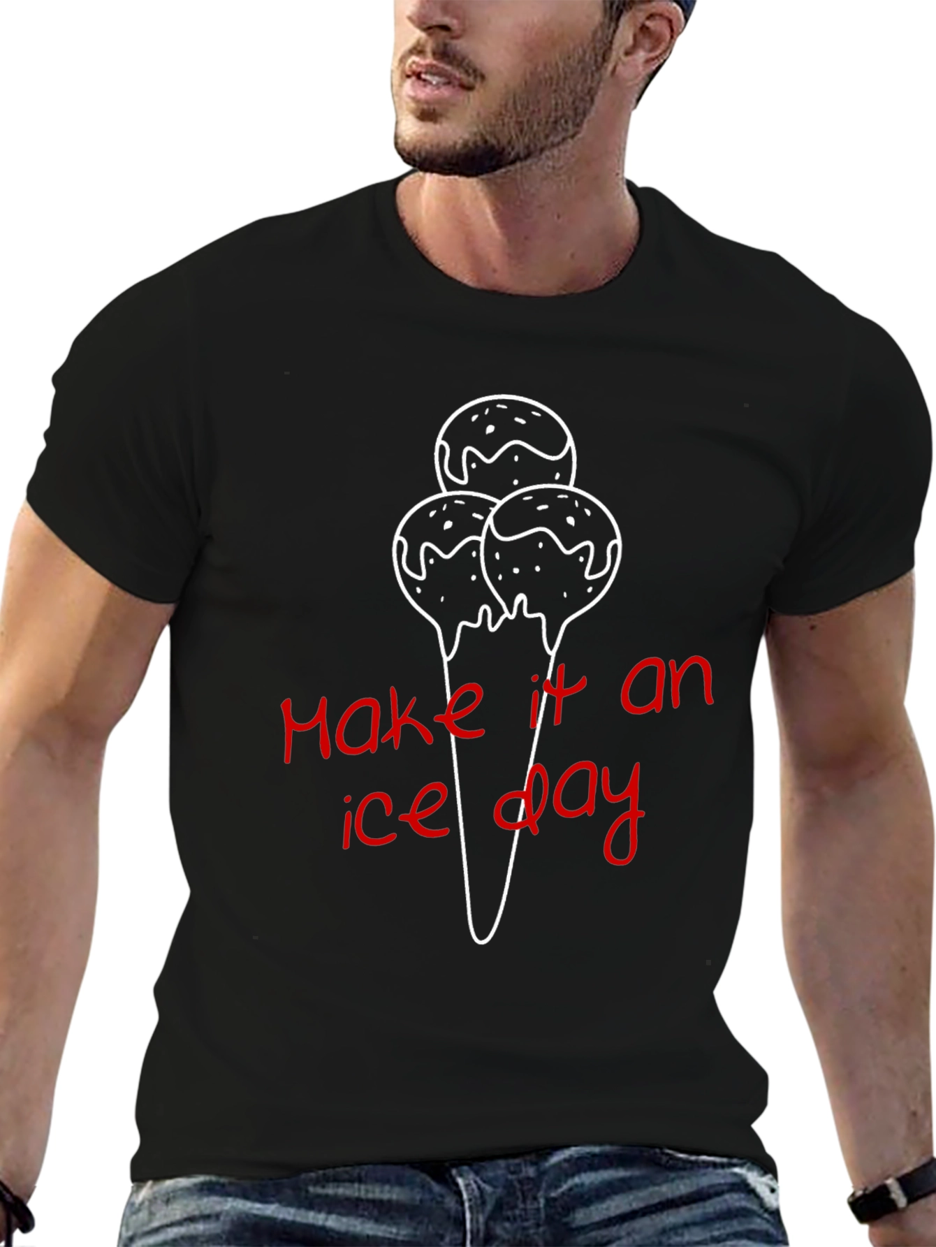 Black Ice Cream Day T-Shirt - Cool Graphic Tee view 6