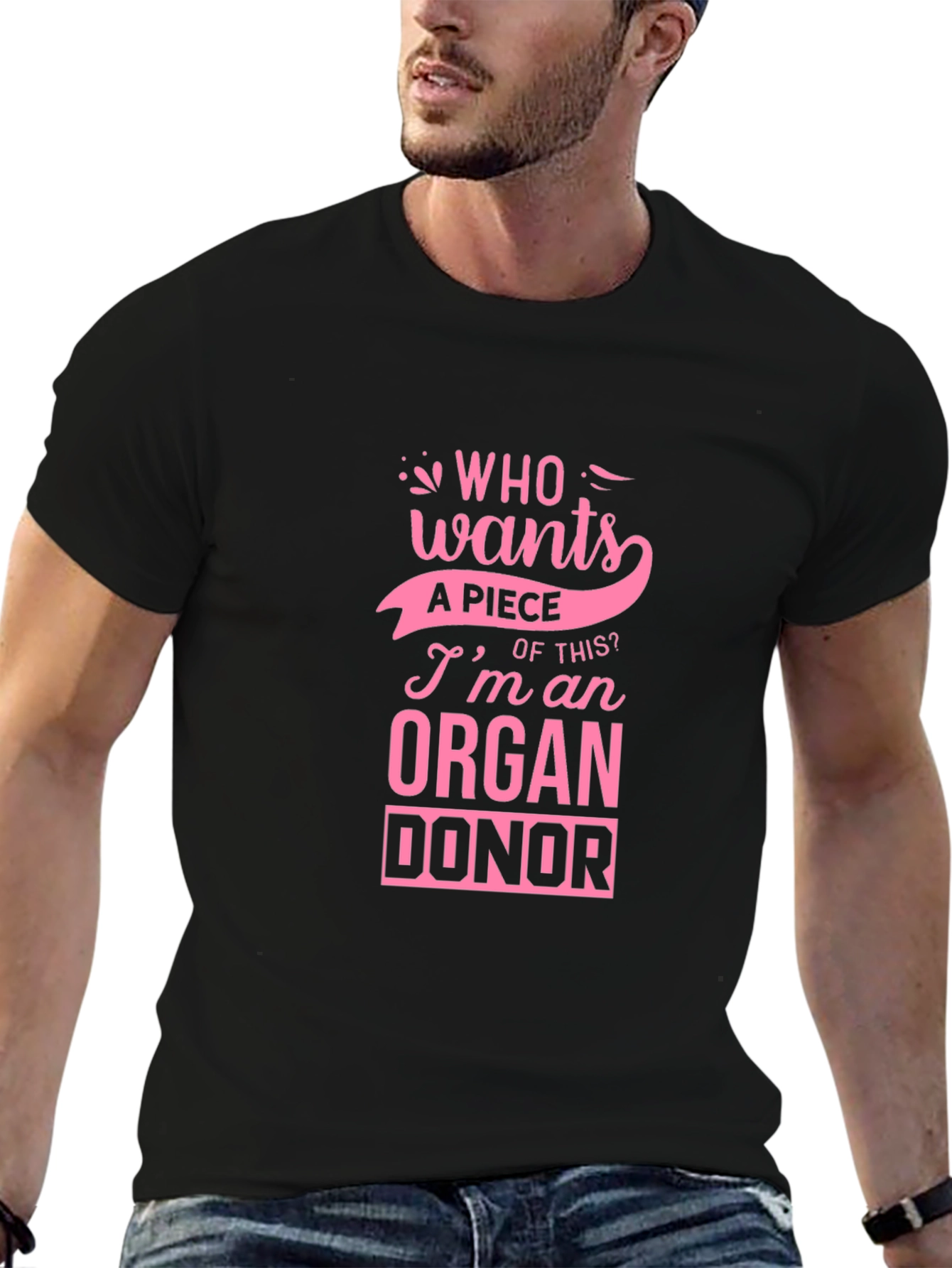 Black Organ Donor T-Shirt - Funny Awareness Tee view 6