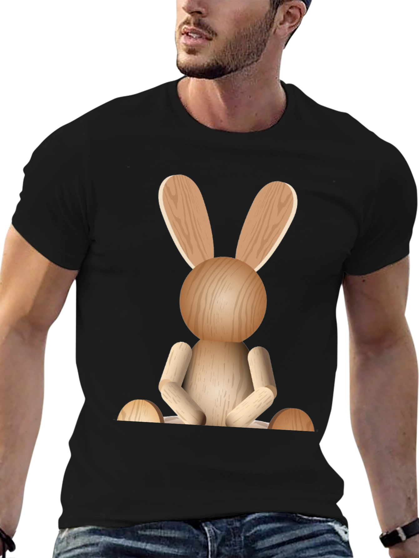 Black Wooden Rabbit T-Shirt view 6